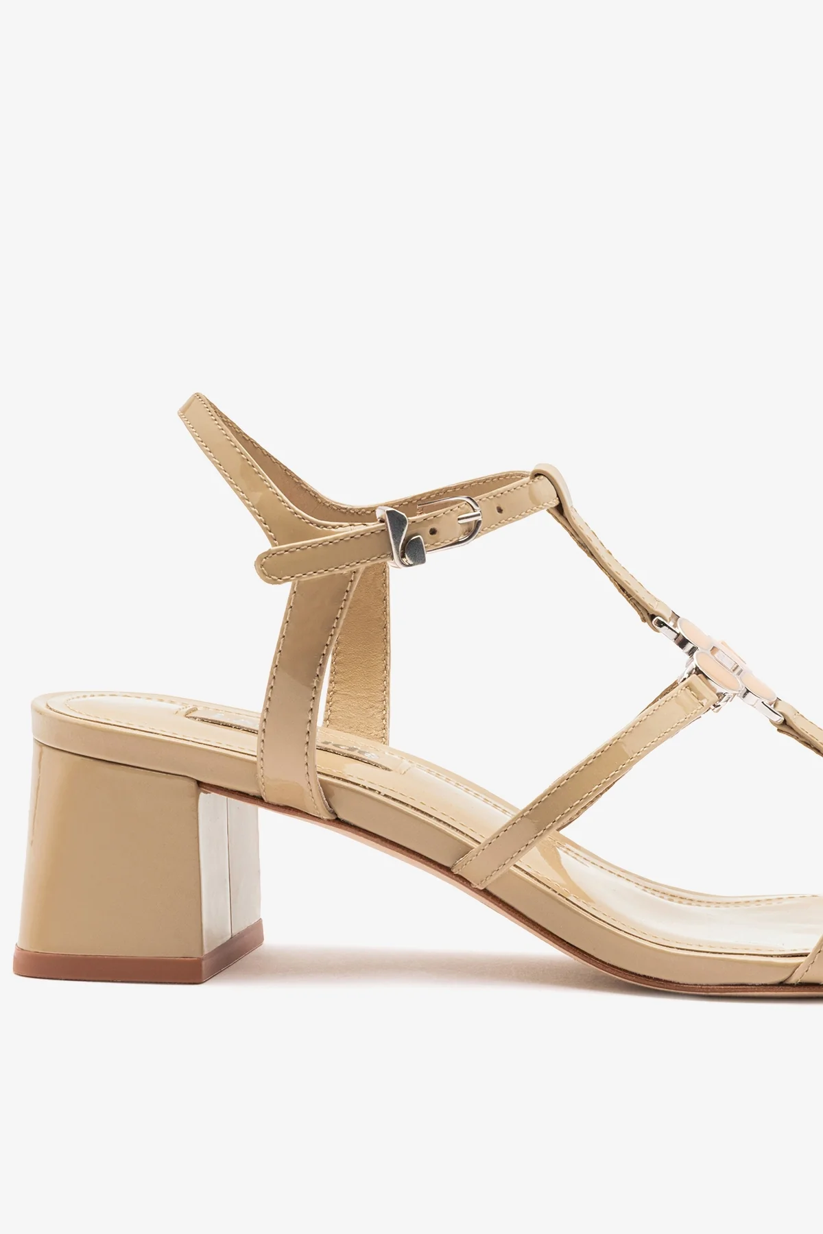 Hana Block Sandal Sand Patent Leather - Image 4