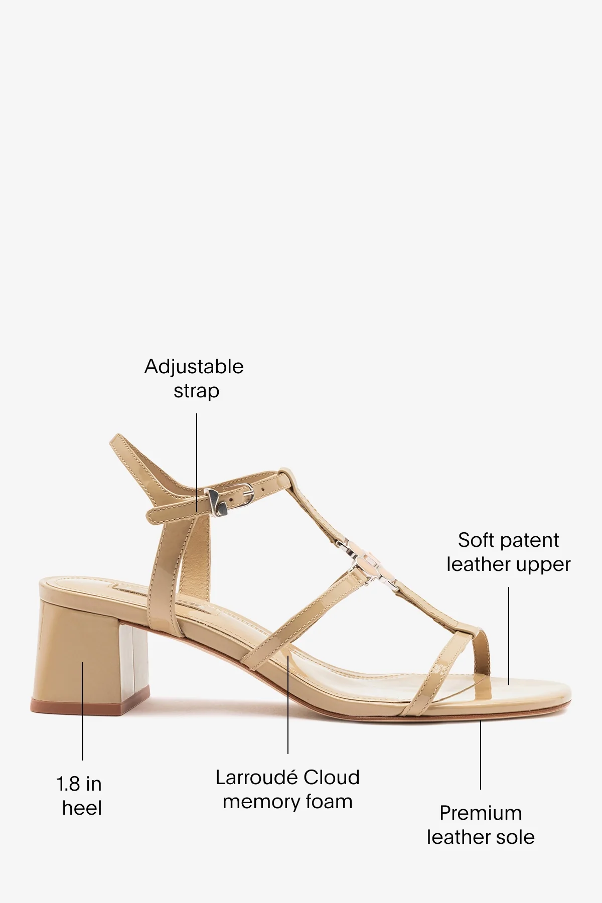 Hana Block Sandal Sand Patent Leather - Image 5