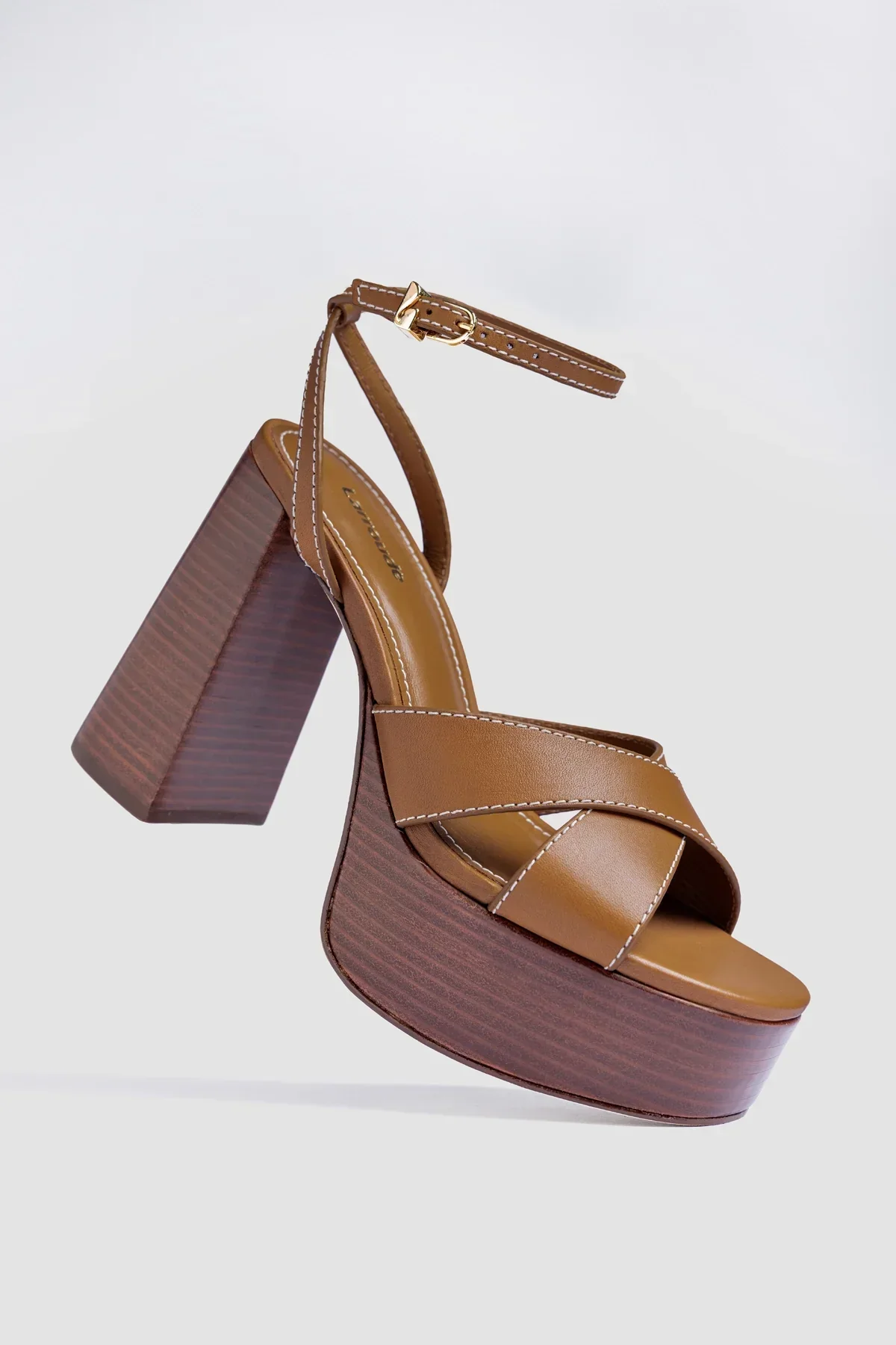 Dolly X Wood Sandal Caramel Leather