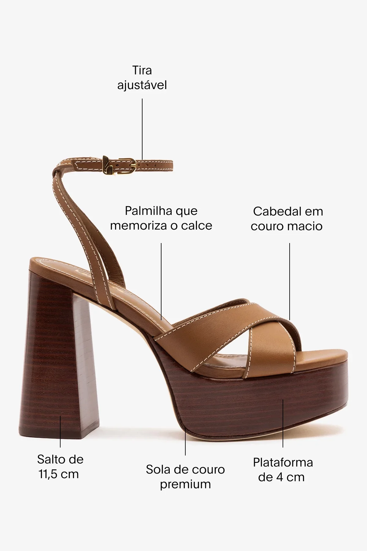 Dolly X Wood Sandal Caramel Leather - Image 4