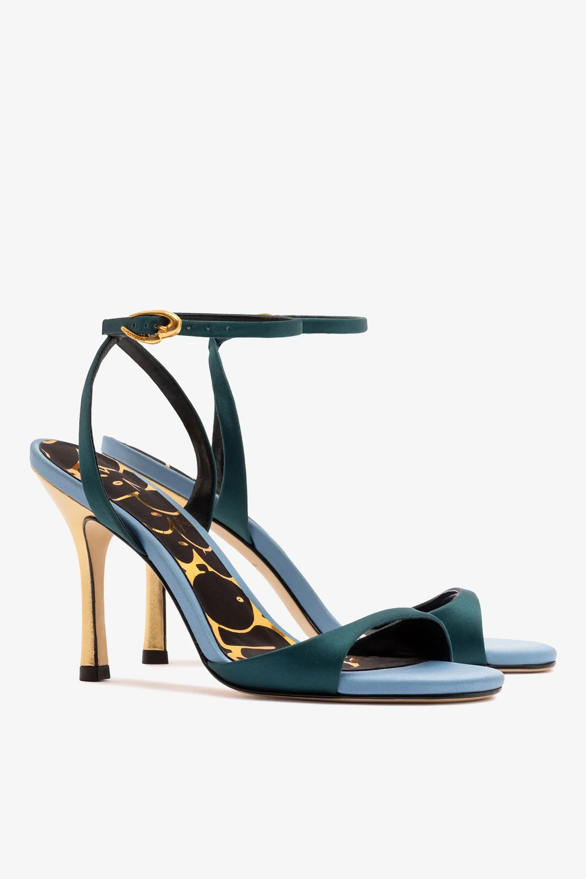 Freya Sandal Teal Satin - Image 3