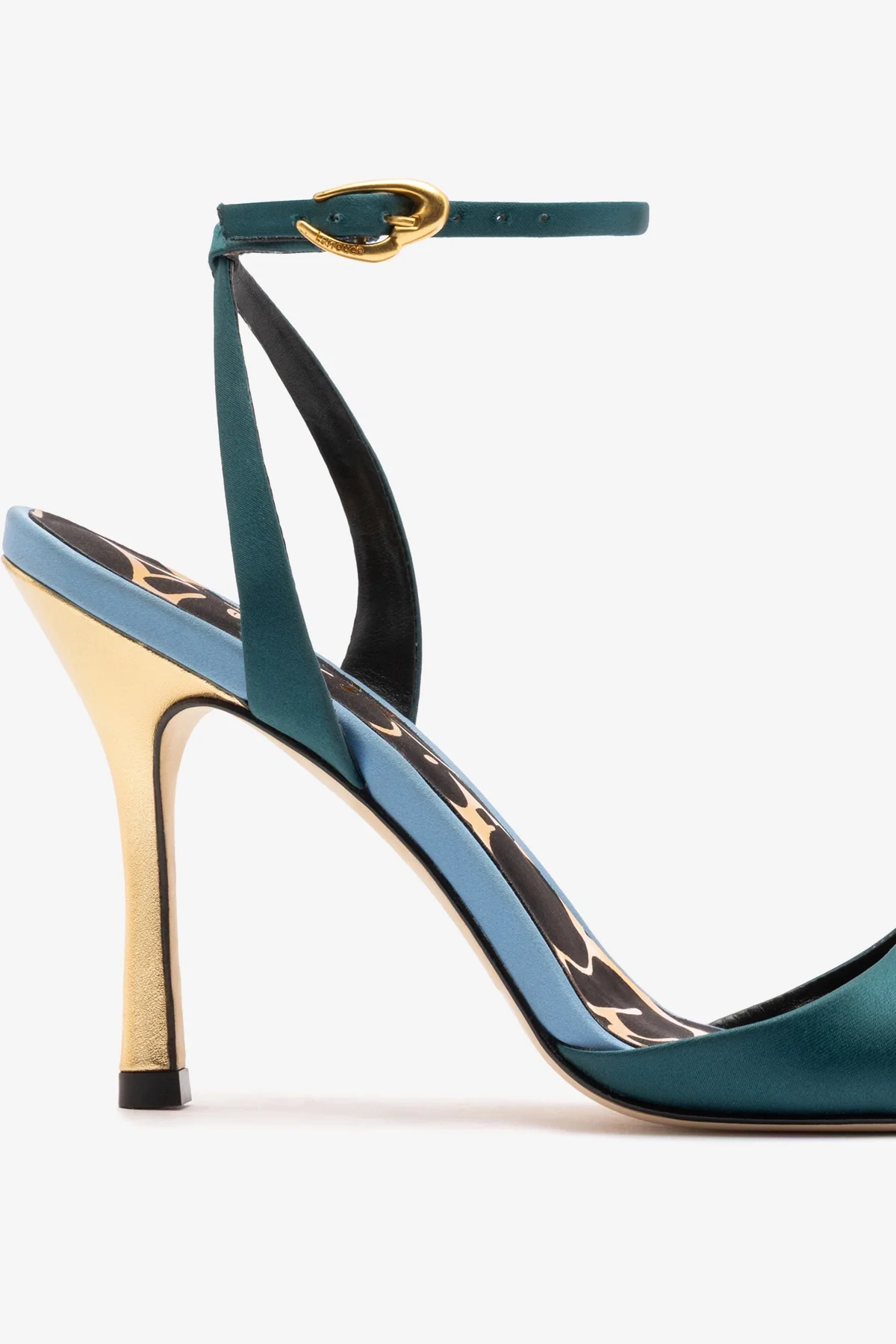 Freya Sandal Teal Satin - Image 4