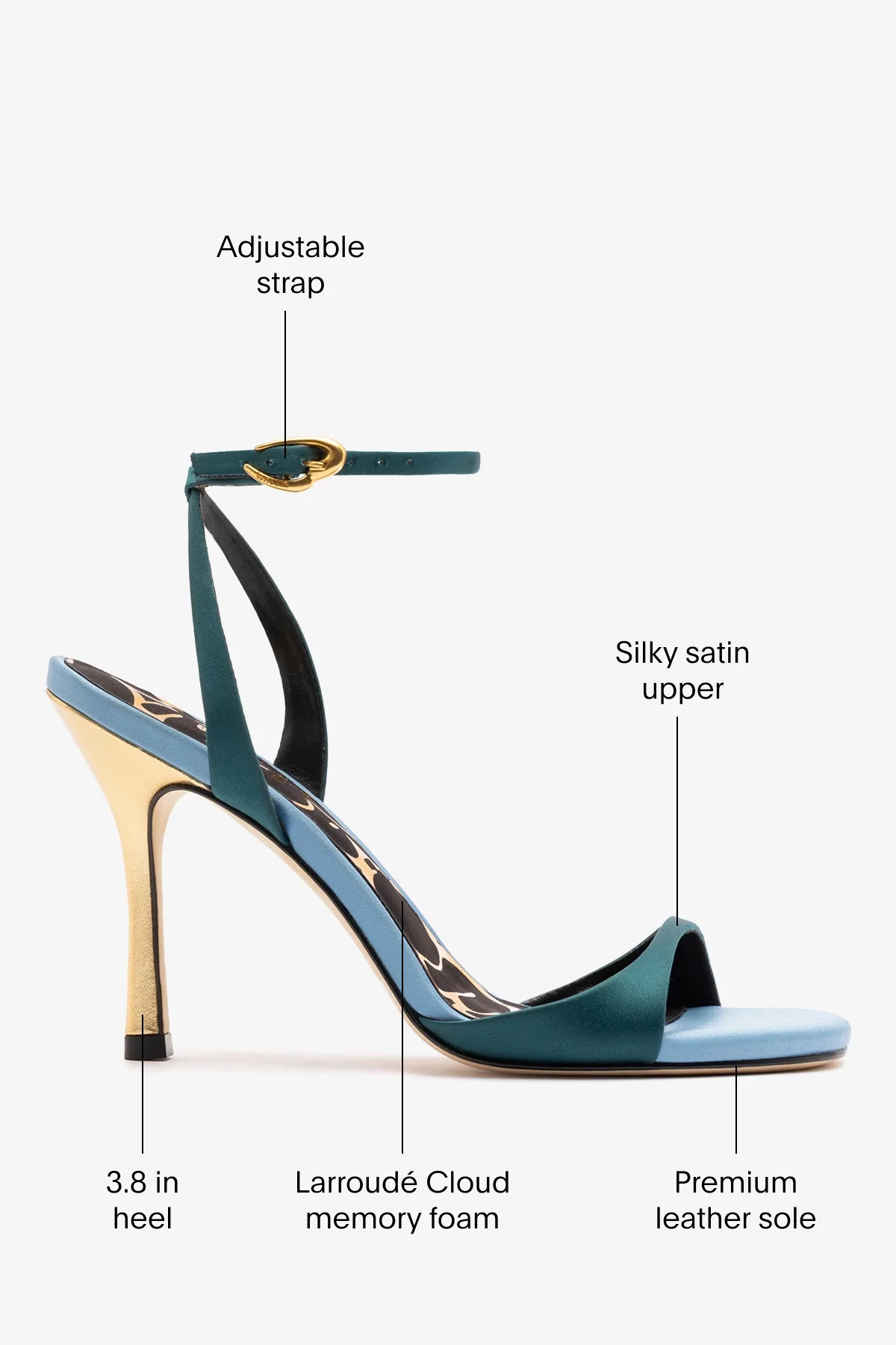 Freya Sandal Teal Satin - Image 5