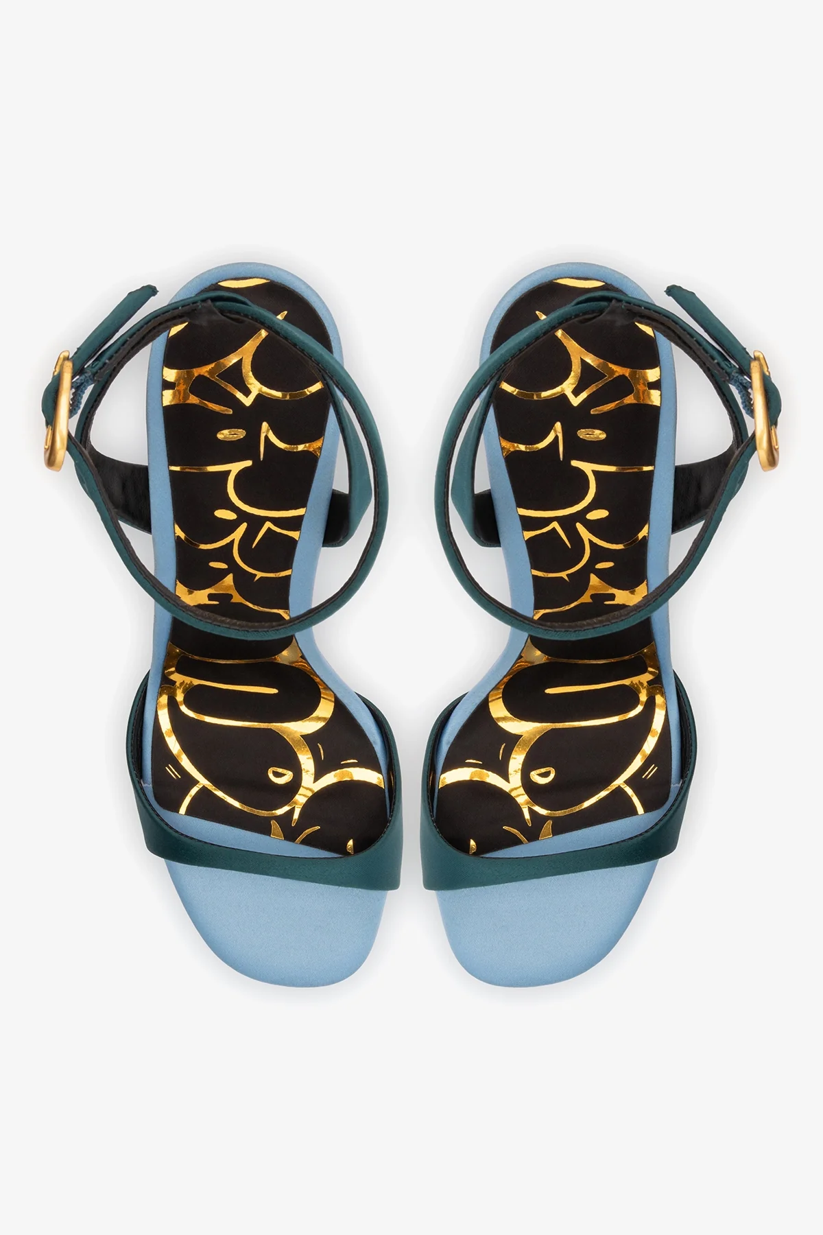 Freya Sandal Teal Satin - Image 7