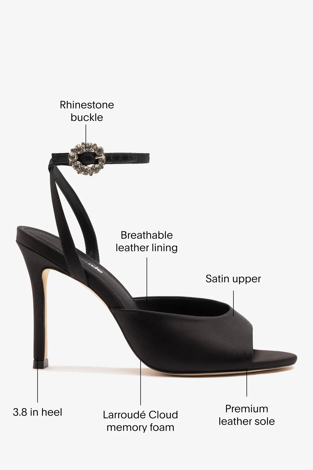 Jasmine Sandal Black Satin - Image 5