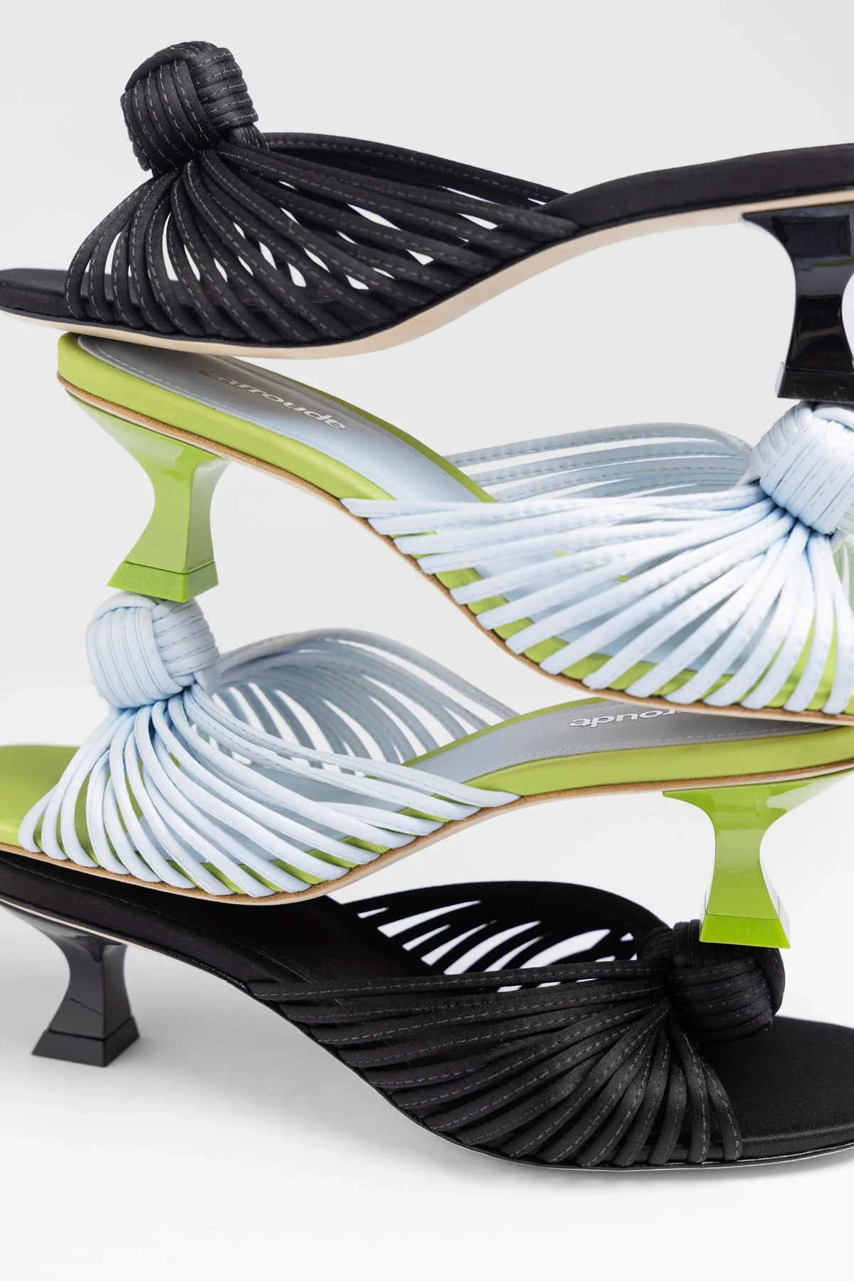 Valerie Mule Powder Blue and Green Satin - Image 5