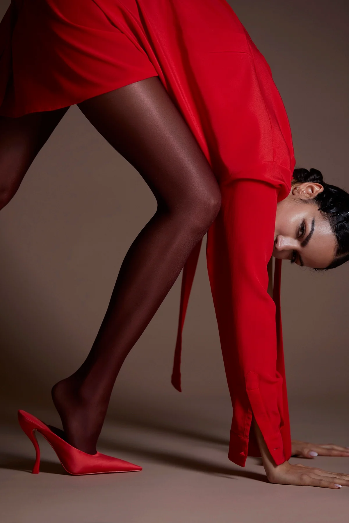 Larroudé by Nicolò B. Inna Mule In Scarlet Satin - Image 2