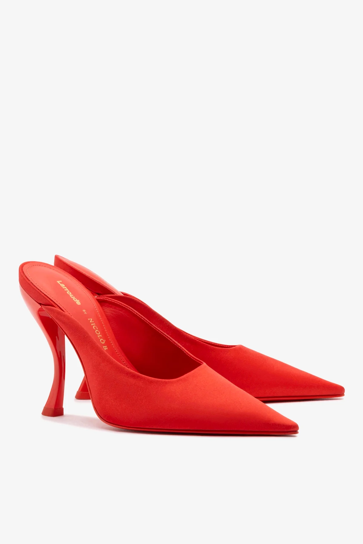 Larroudé by Nicolò B. Inna Mule In Scarlet Satin - Image 3