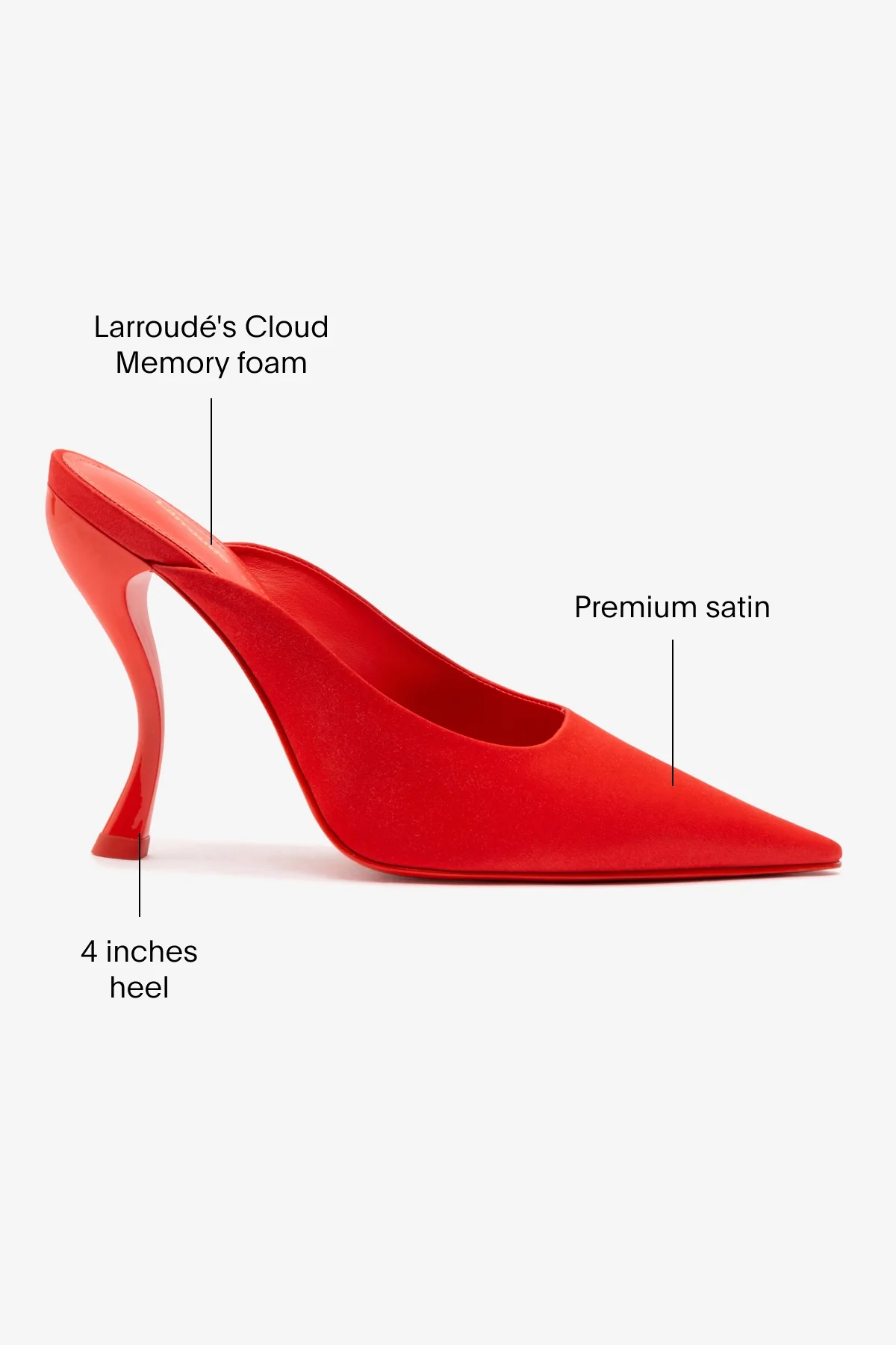 Larroudé by Nicolò B. Inna Mule In Scarlet Satin - Image 5