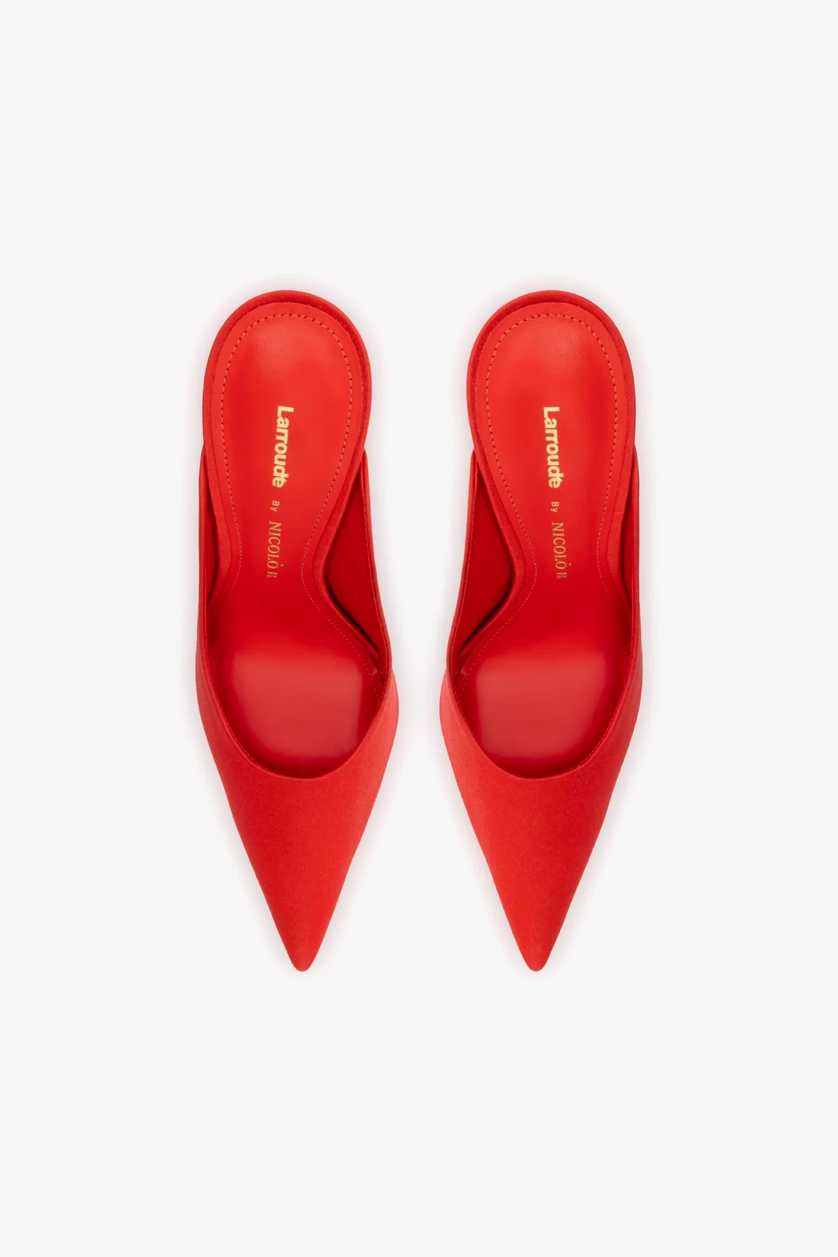 Larroudé by Nicolò B. Inna Mule In Scarlet Satin - Image 7