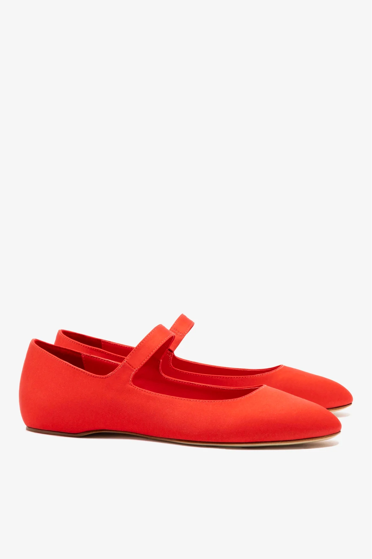 Larroudé by Nicolò B. Maria Ballet Flat In Scarlet Satin - Image 3
