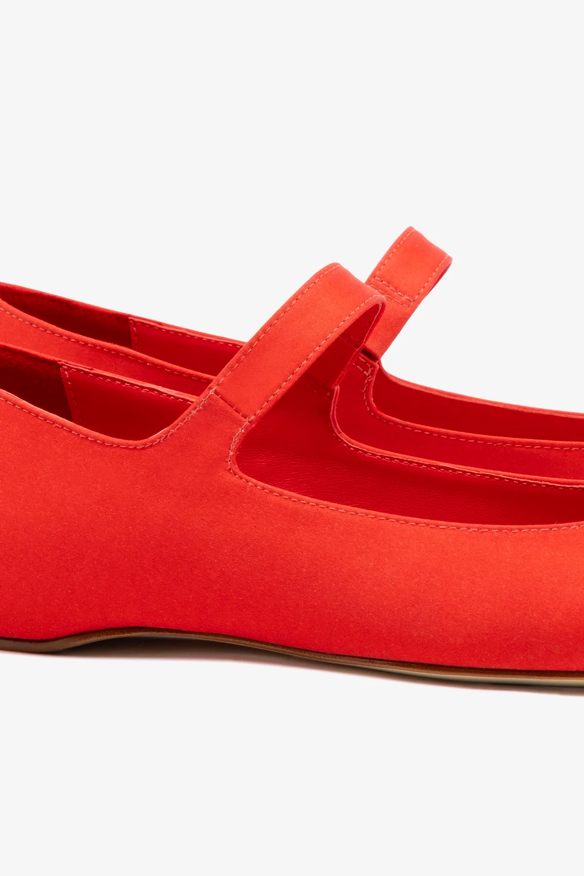 Larroudé by Nicolò B. Maria Ballet Flat In Scarlet Satin - Image 4