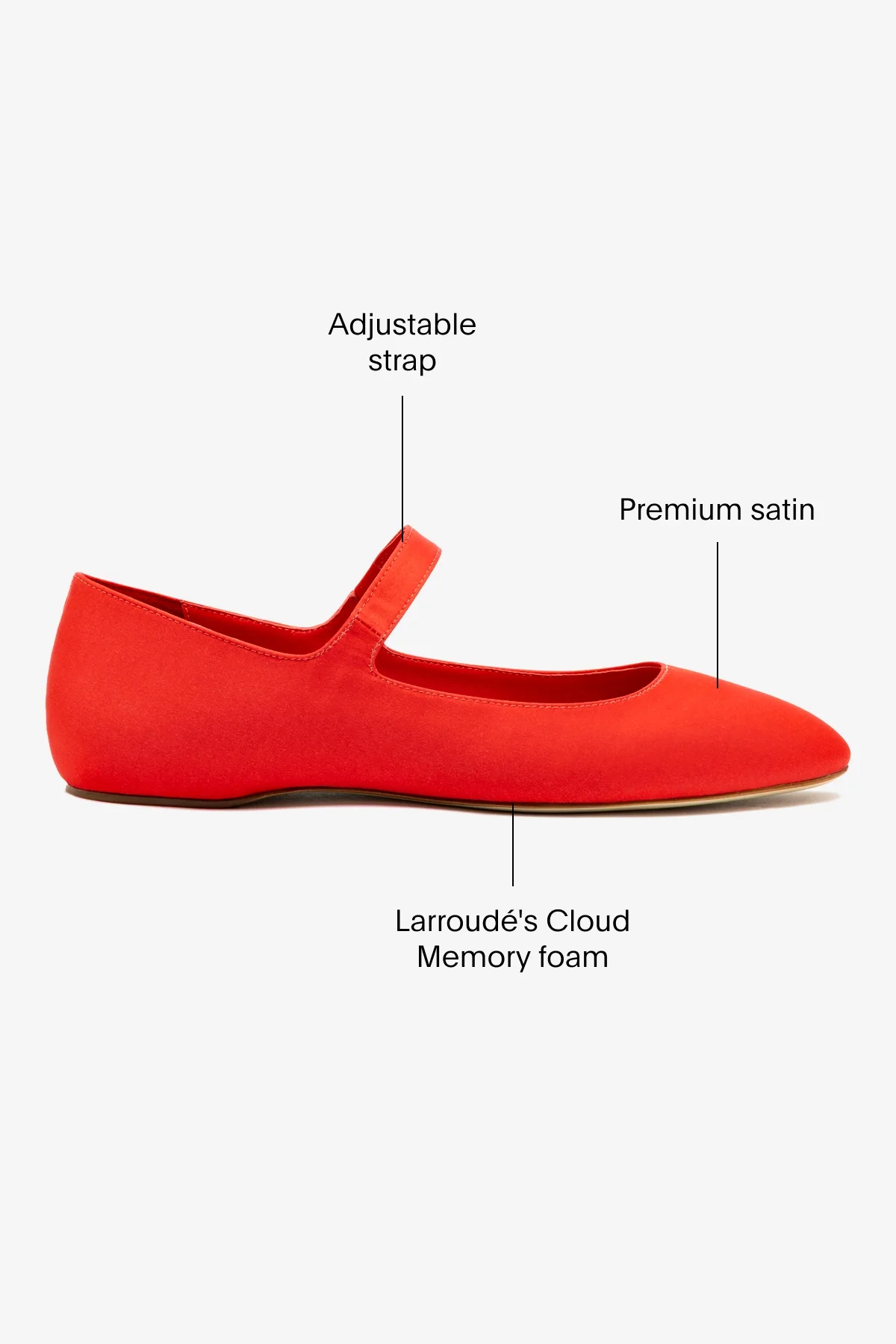 Larroudé by Nicolò B. Maria Ballet Flat In Scarlet Satin - Image 5
