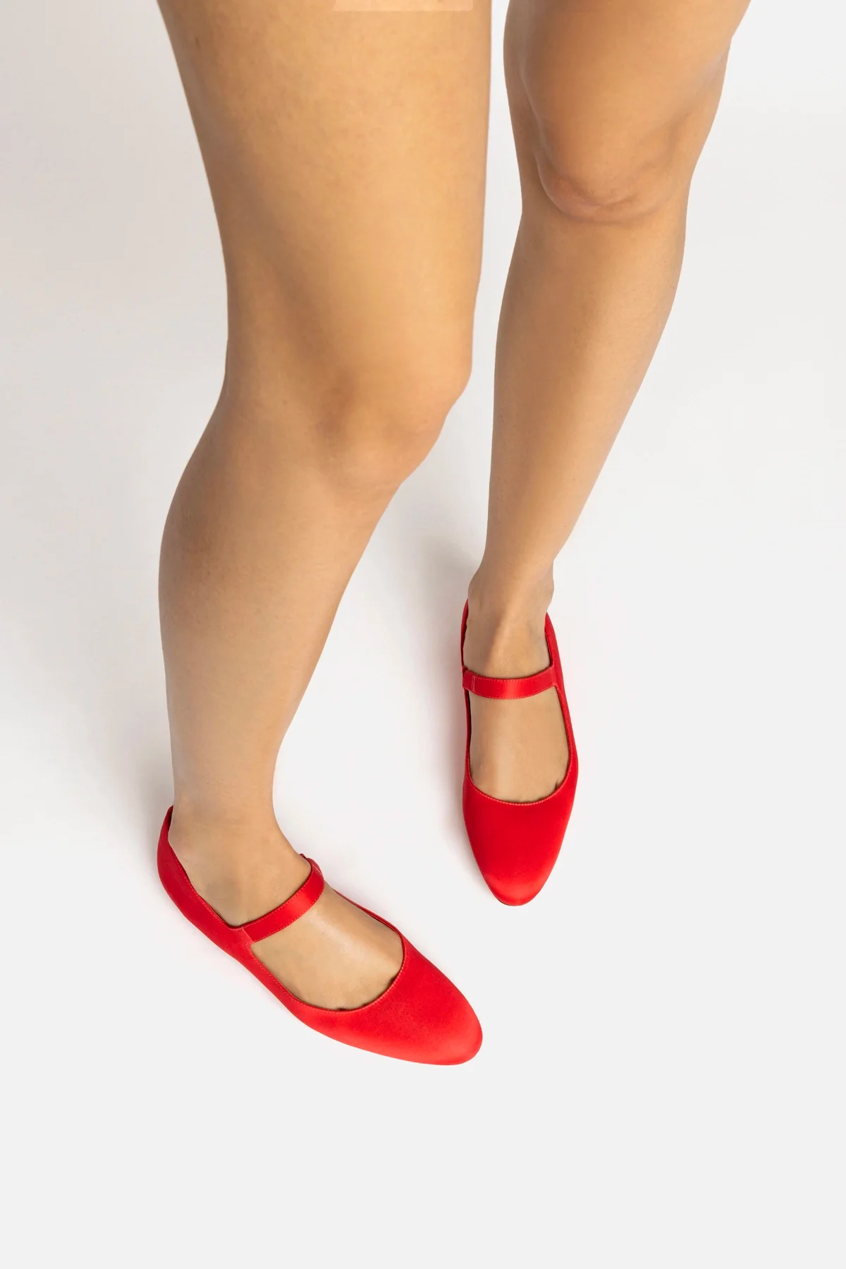Larroudé by Nicolò B. Maria Ballet Flat In Scarlet Satin - Image 6
