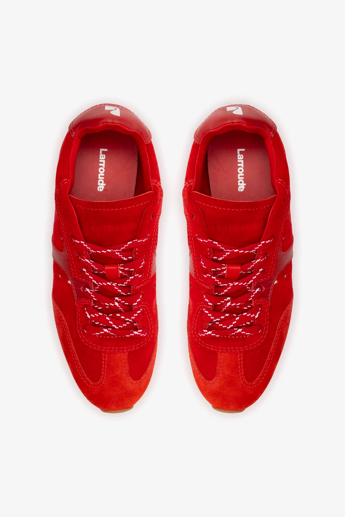Stella Sneaker In Scarlet Suede and Blood Red Leather - Image 7