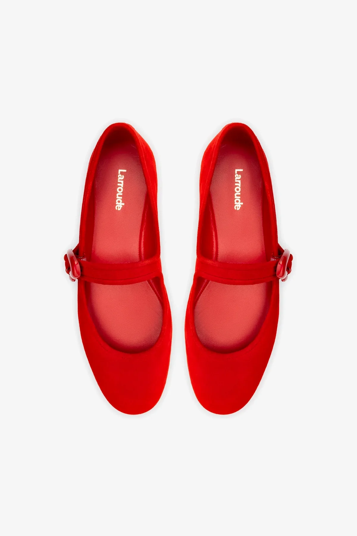 Verona Ballet Flat In Scarlet Suede - Image 7