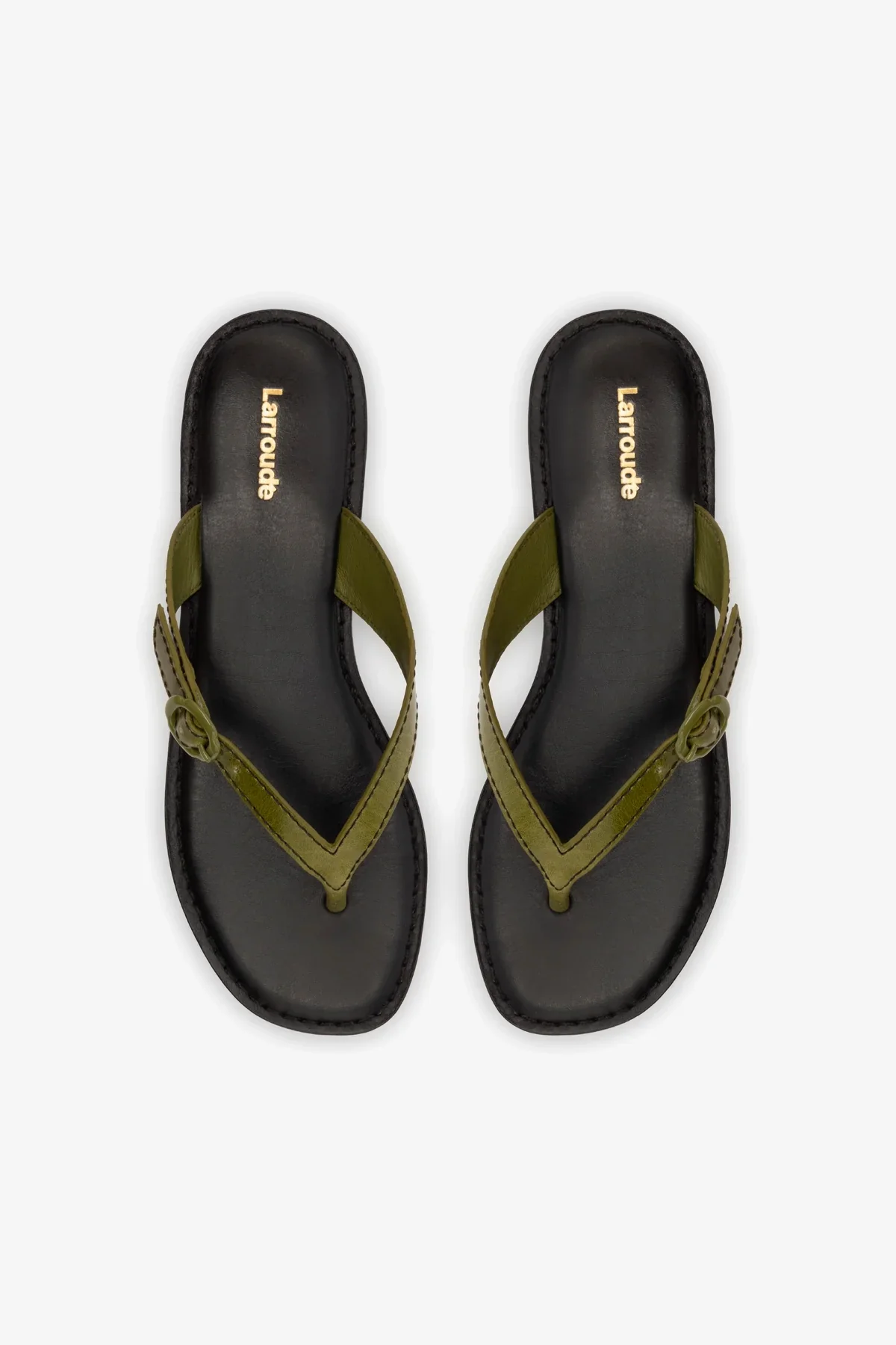 Mary Kate Flat Sandal In Seaweed Leather - Image 7