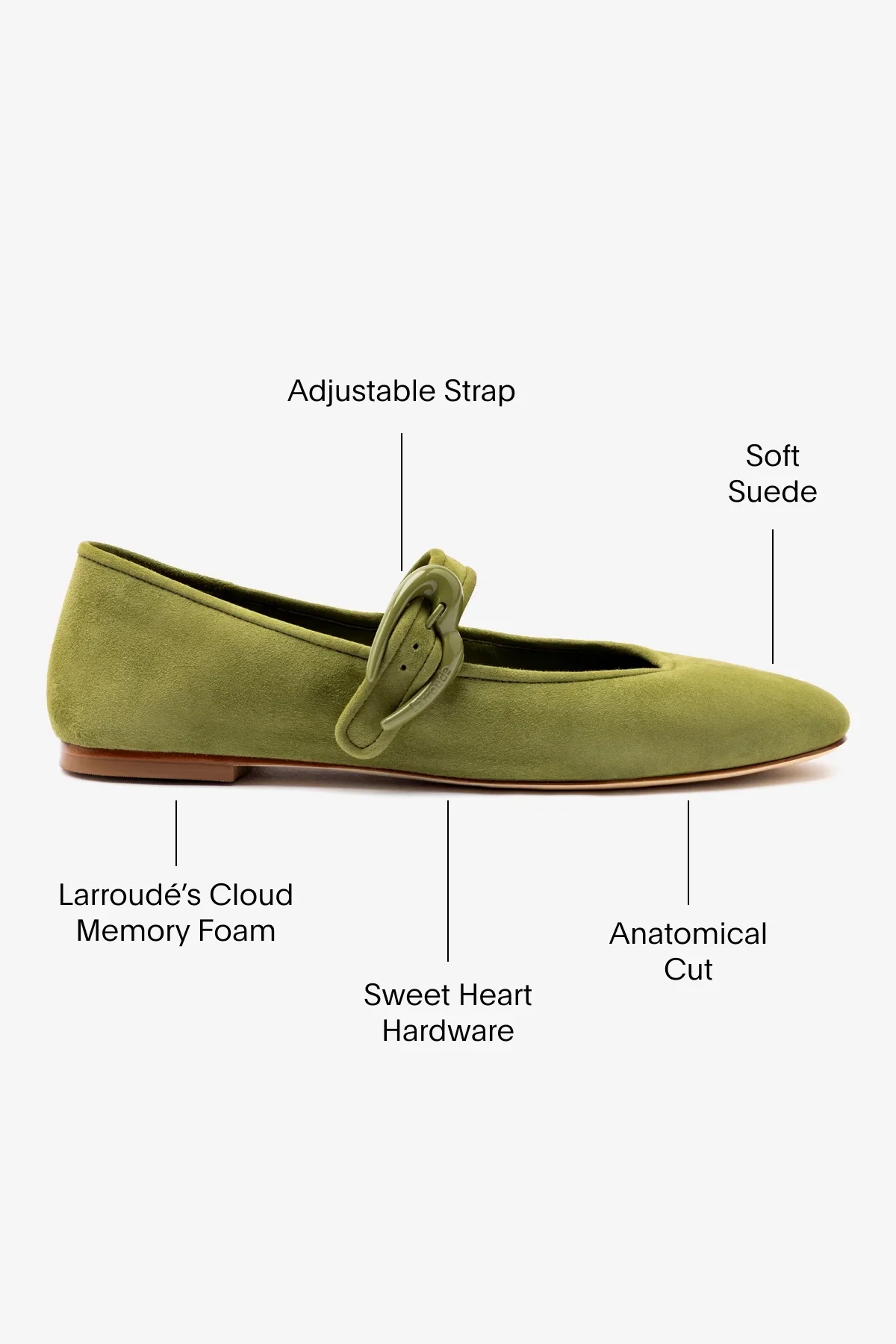 Verona Ballet Flat In Seaweed Suede - Image 5