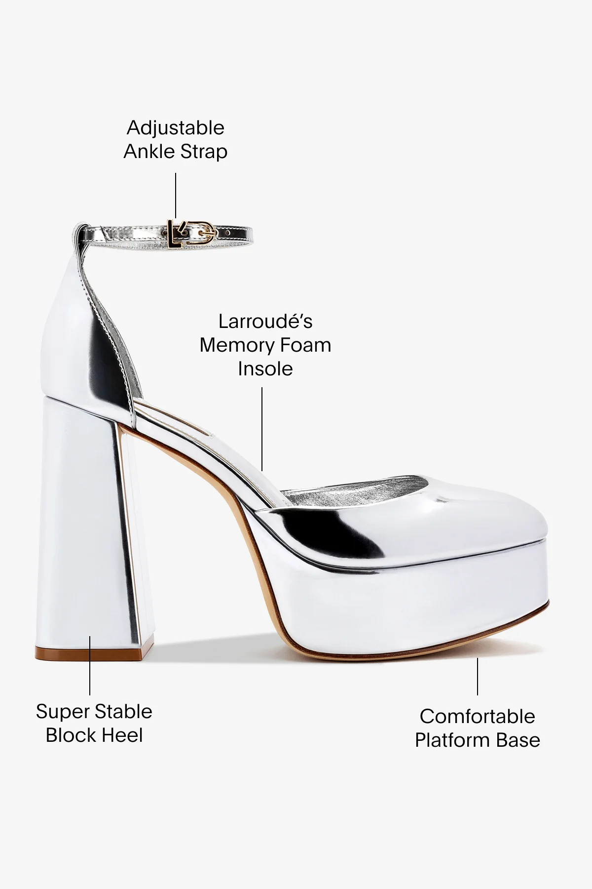 Ari Pump In Silver Specchio - Image 5
