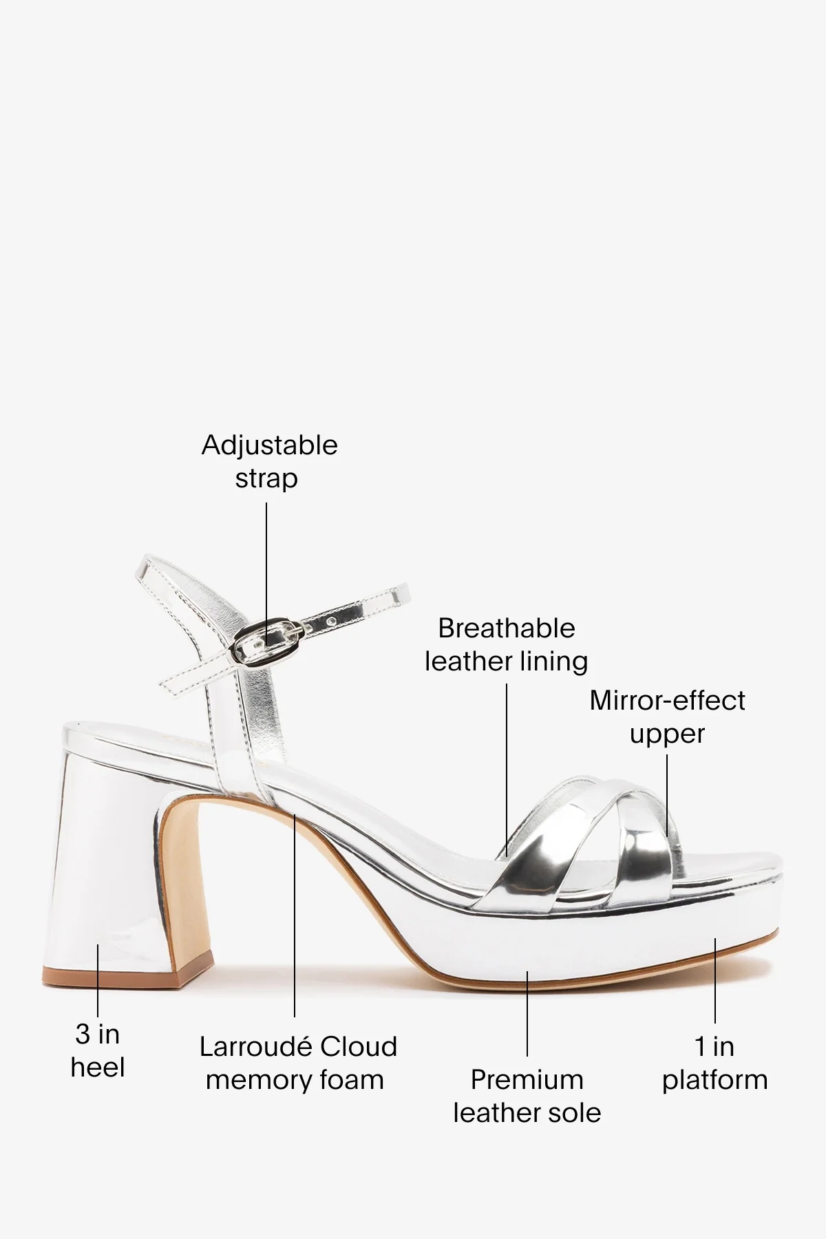 Bianca Low Sandal Silver Specchio - Image 5