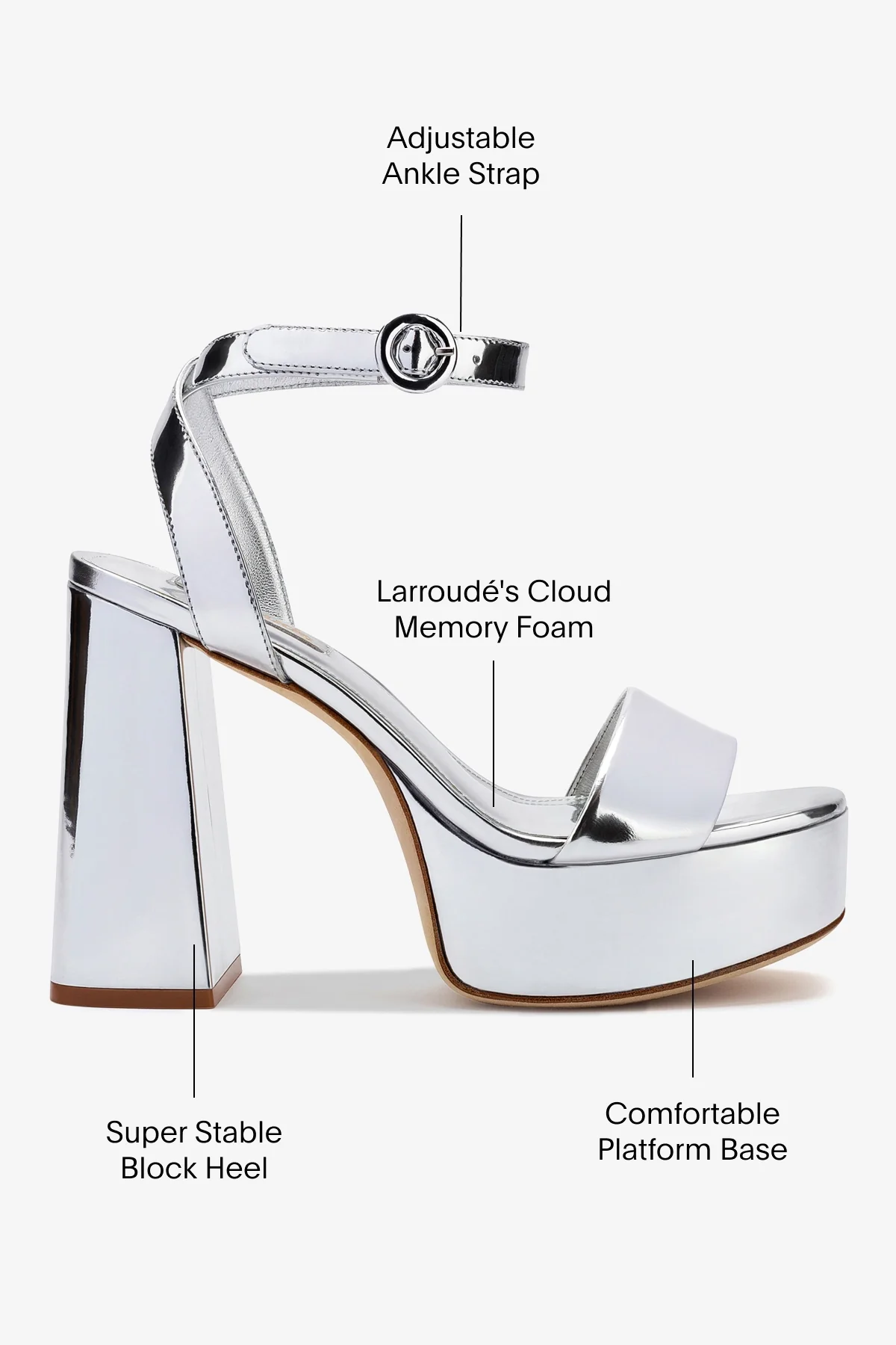 Dolly Sandal In Silver Specchio - Image 5