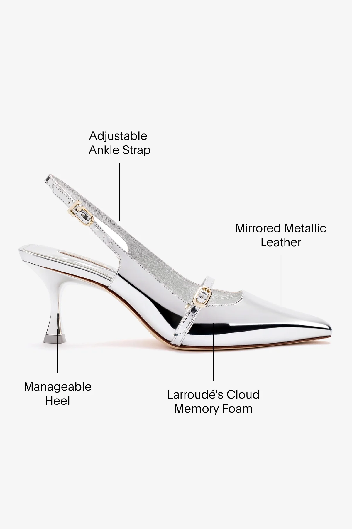 Ines Pump In Silver Specchio - Image 4