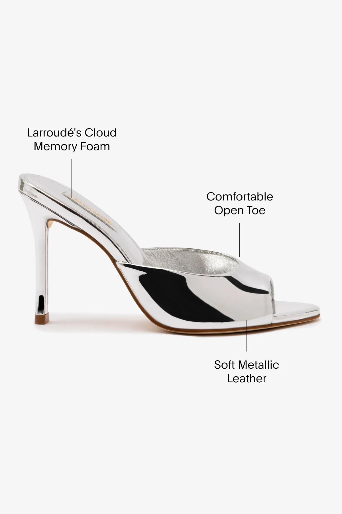 Jasmine Hi Mule In Silver Specchio - Image 5