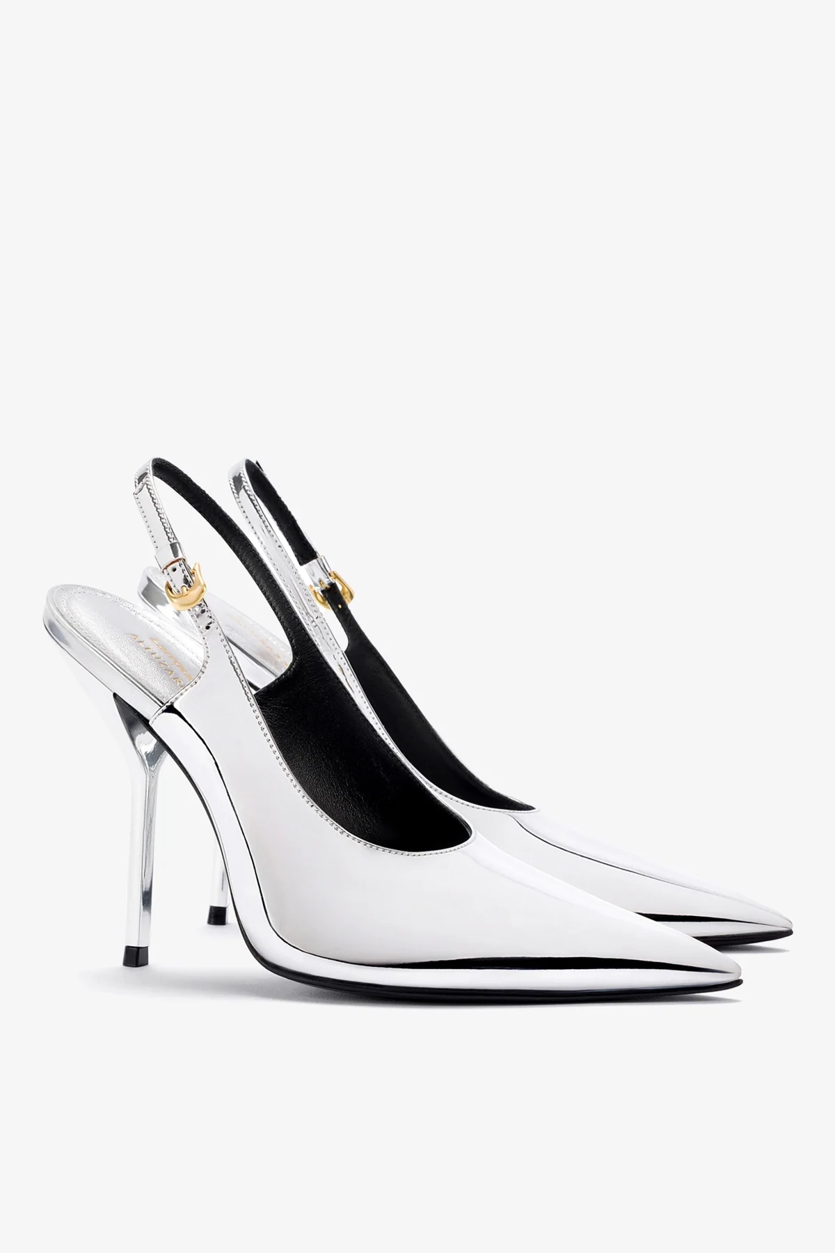 Larroudé x Altuzarra Pump In Silver Specchio - Image 3