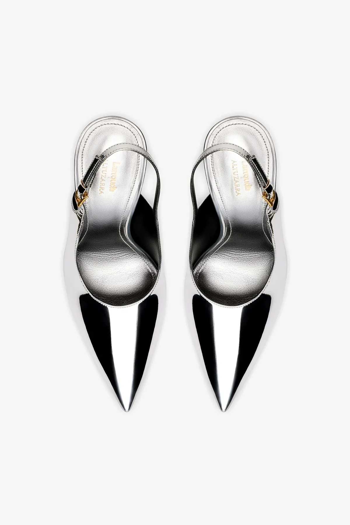 Larroudé x Altuzarra Pump In Silver Specchio - Image 6