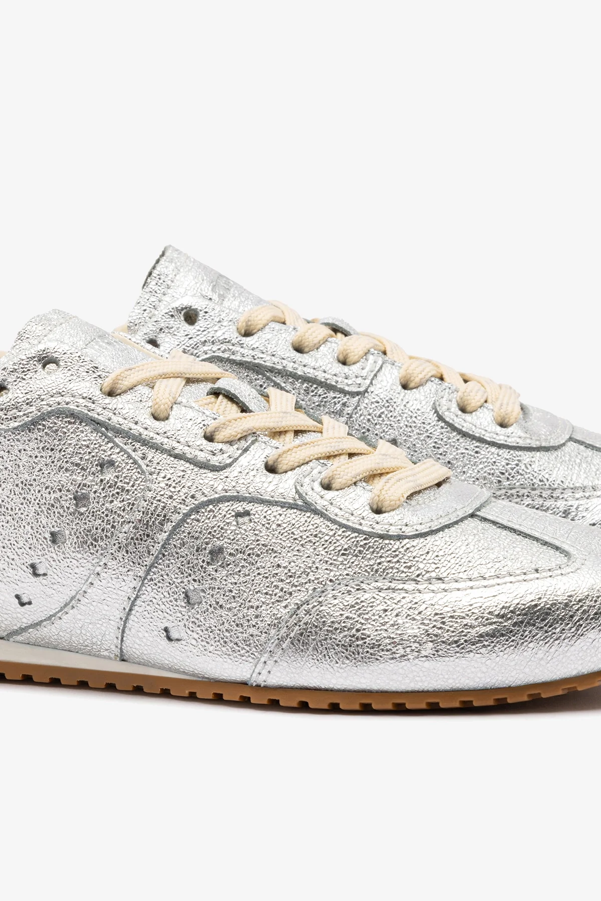 Stella Sneaker In Silver Metallic Leather - Image 4