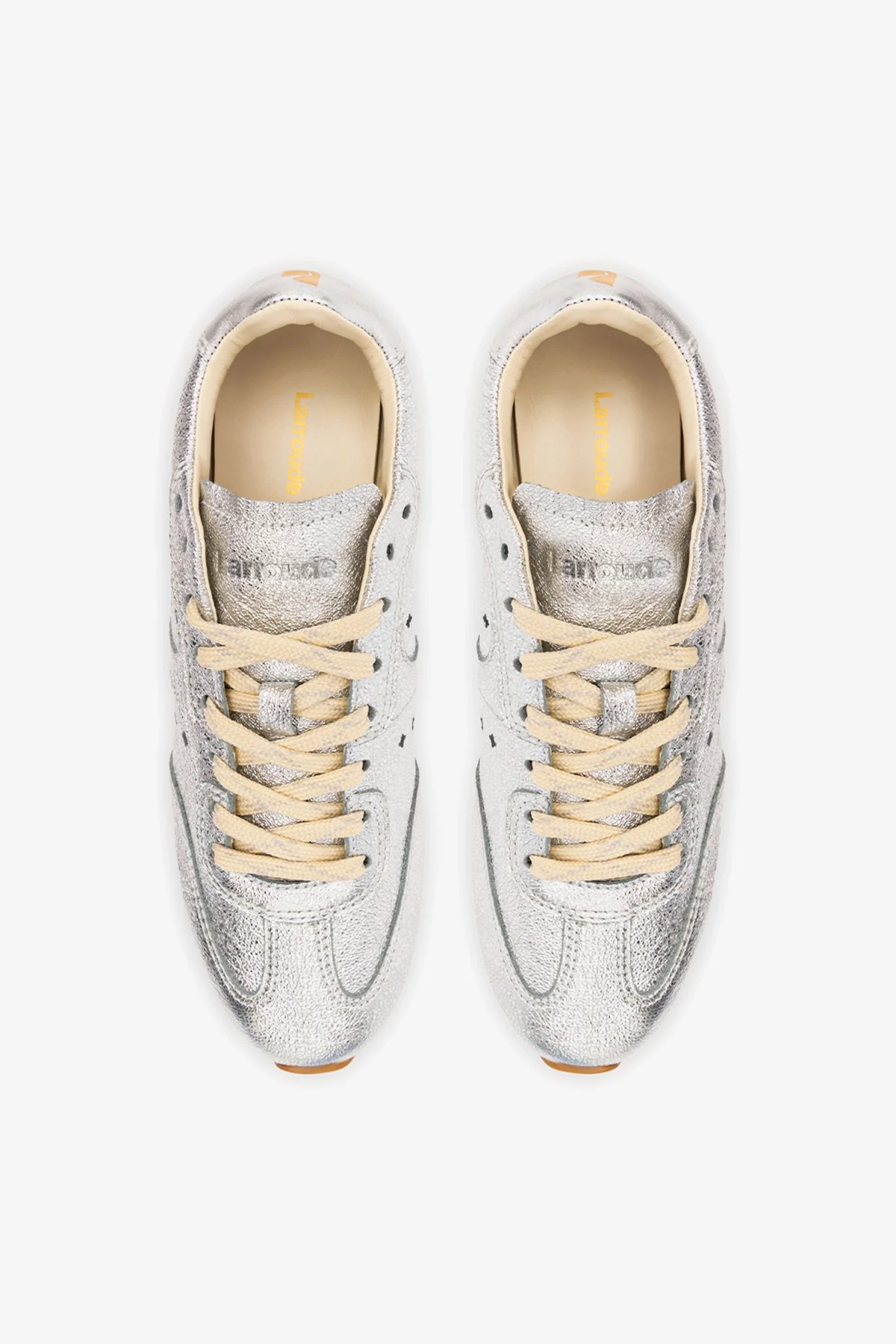 Stella Sneaker In Silver Metallic Leather - Image 8