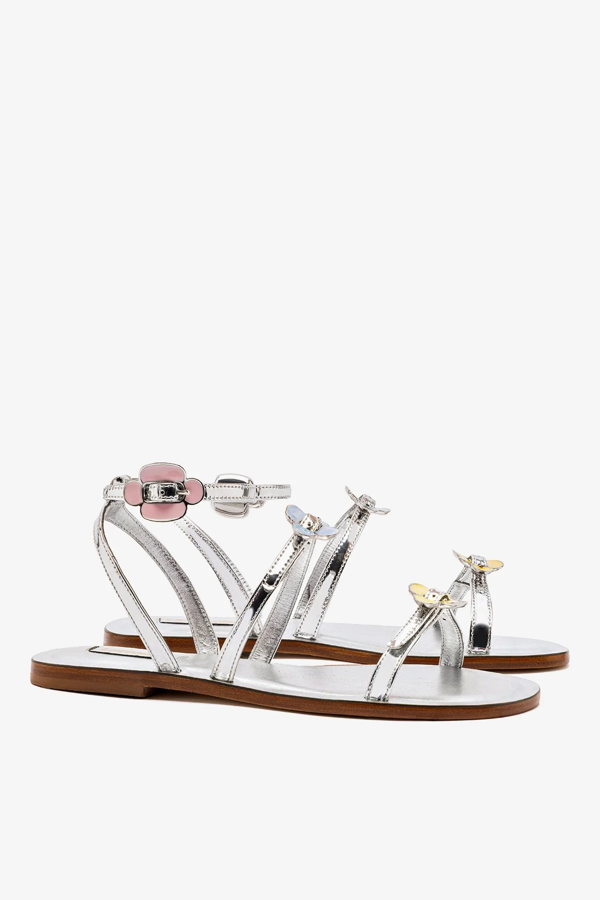 Tinx Flat Sandal In Silver Specchio - Image 3