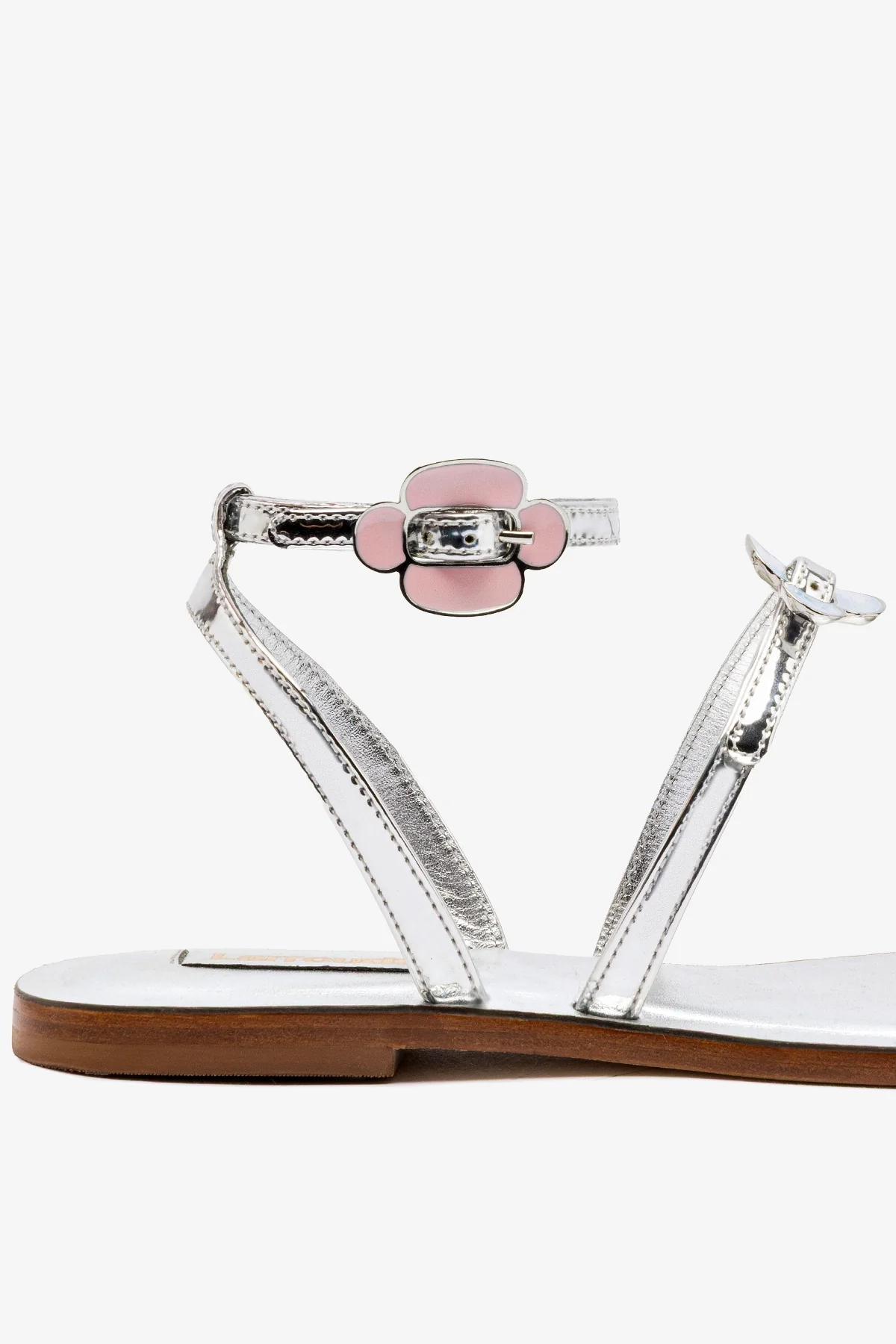 Tinx Flat Sandal In Silver Specchio - Image 4