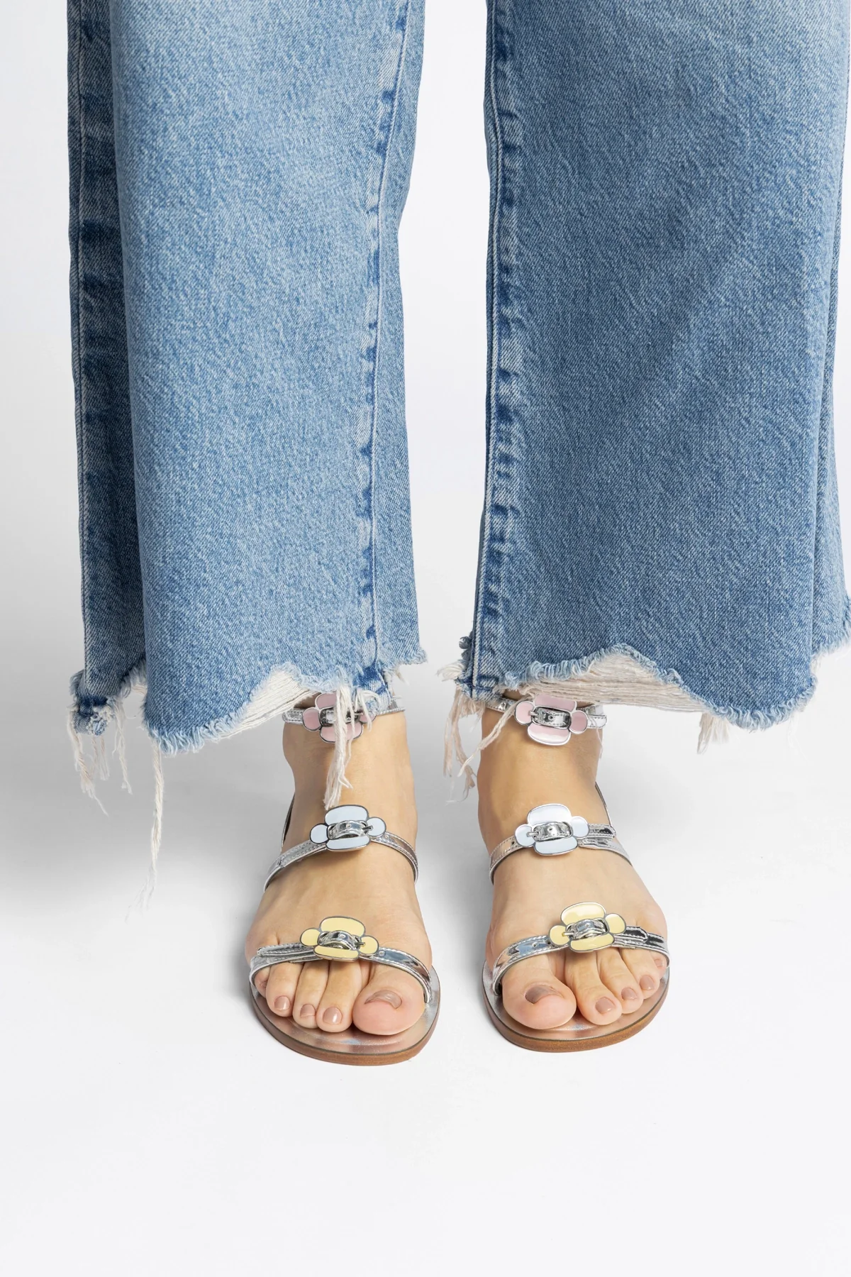 Tinx Flat Sandal In Silver Specchio - Image 6
