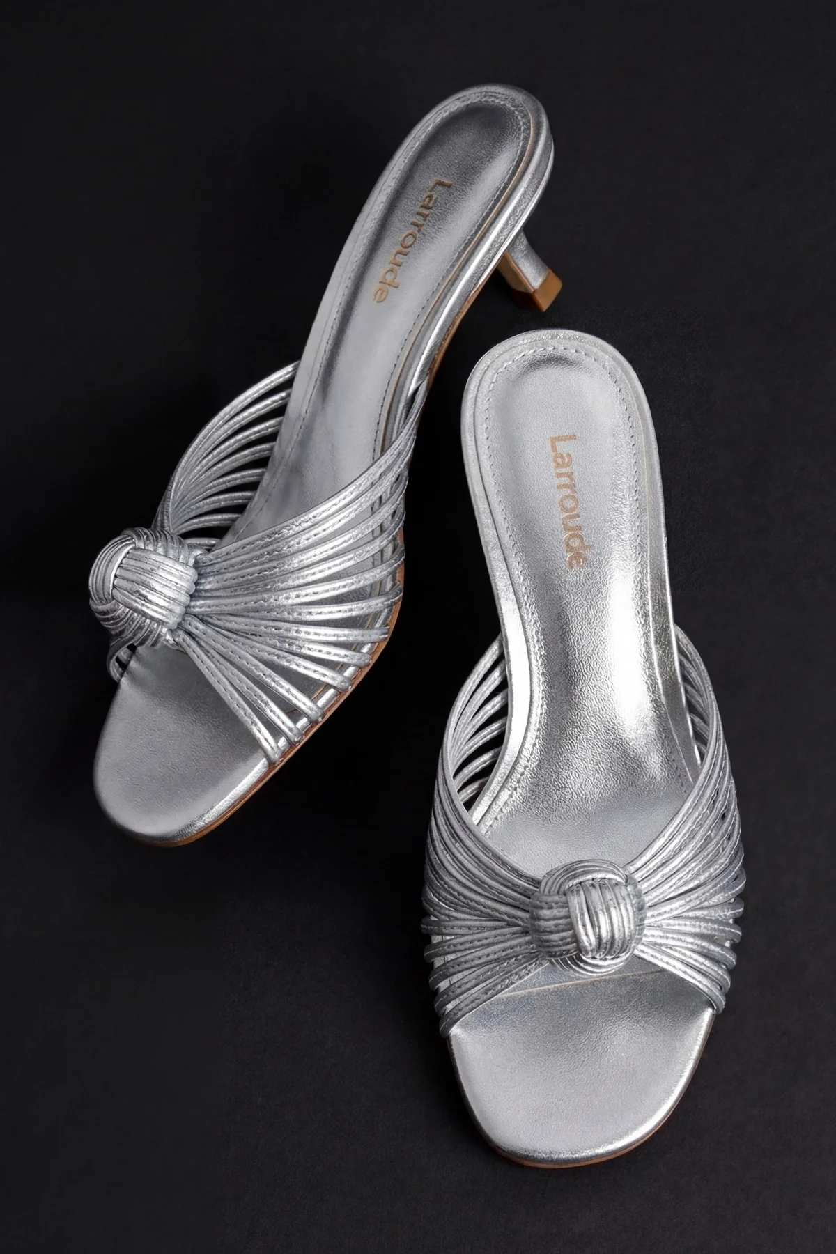 Valerie Mule In Silver Metallic Leather - Image 5