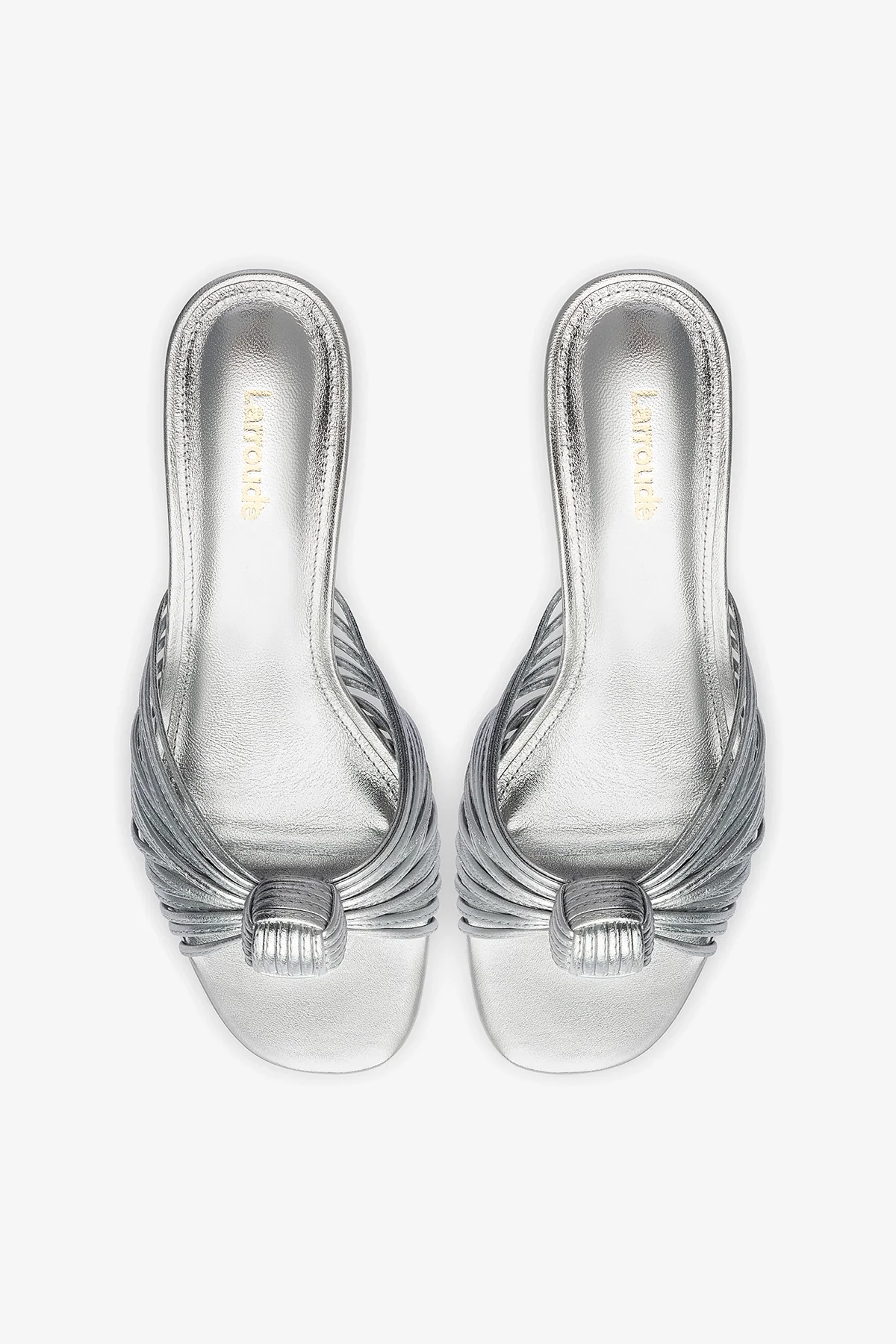 Valerie Mule In Silver Metallic Leather - Image 6