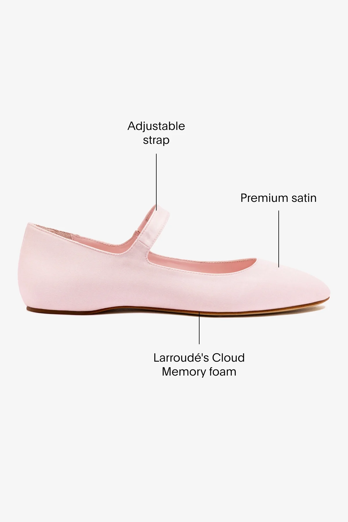 Larroudé by Nicolò B. Maria Ballet Flat In Strawberry Satin - Image 5