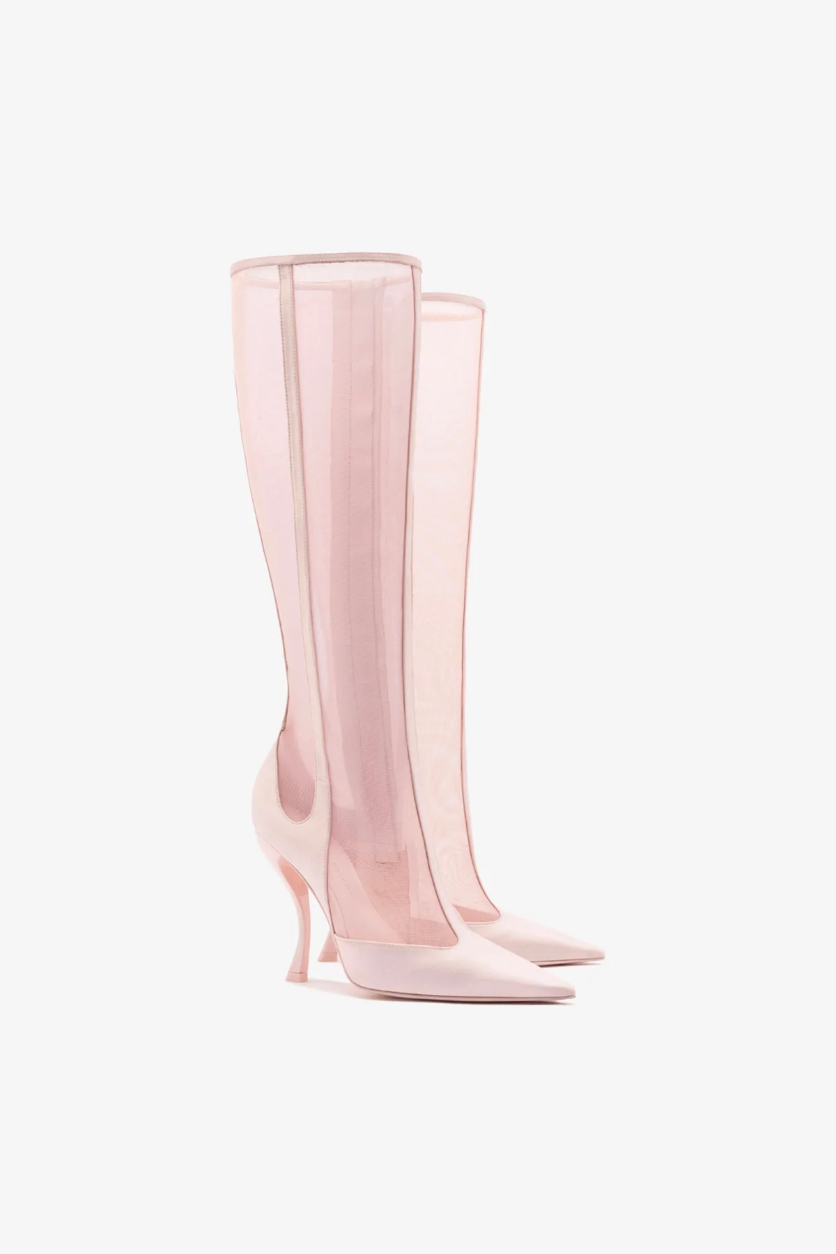 Larroudé by Nicolò B. Zuzu Mesh Boot In Strawberry Satin - Image 3