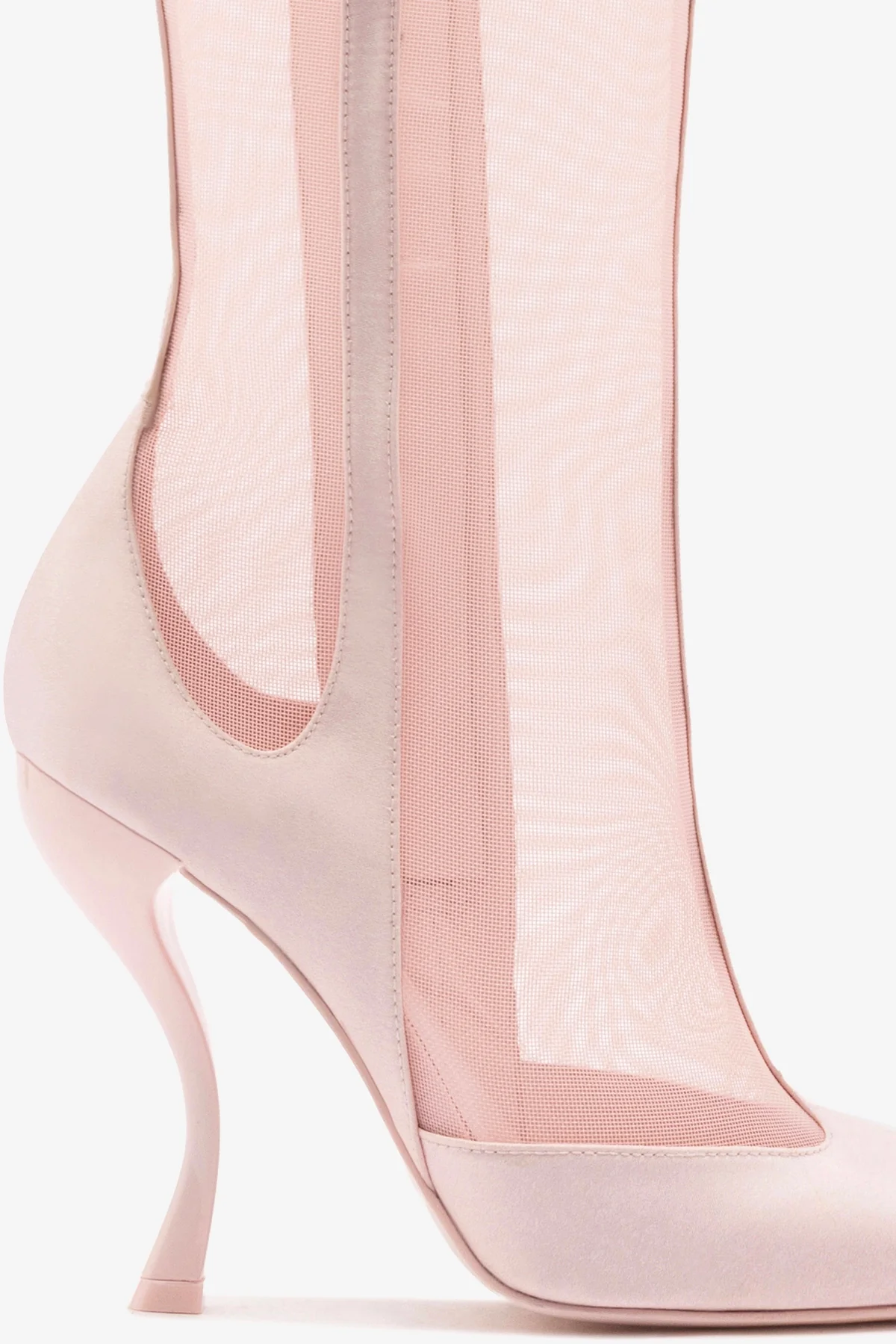 Larroudé by Nicolò B. Zuzu Mesh Boot In Strawberry Satin - Image 4
