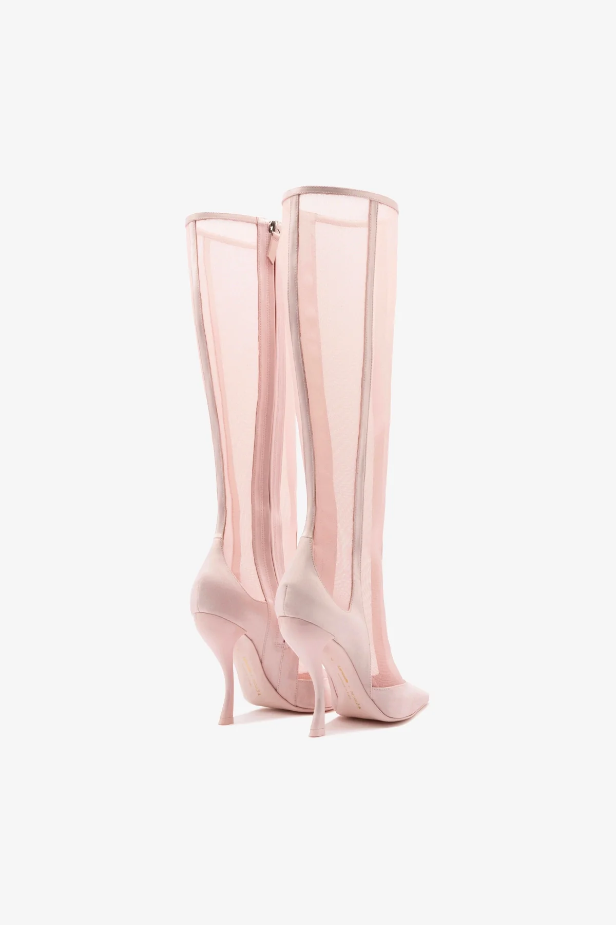 Larroudé by Nicolò B. Zuzu Mesh Boot In Strawberry Satin - Image 7