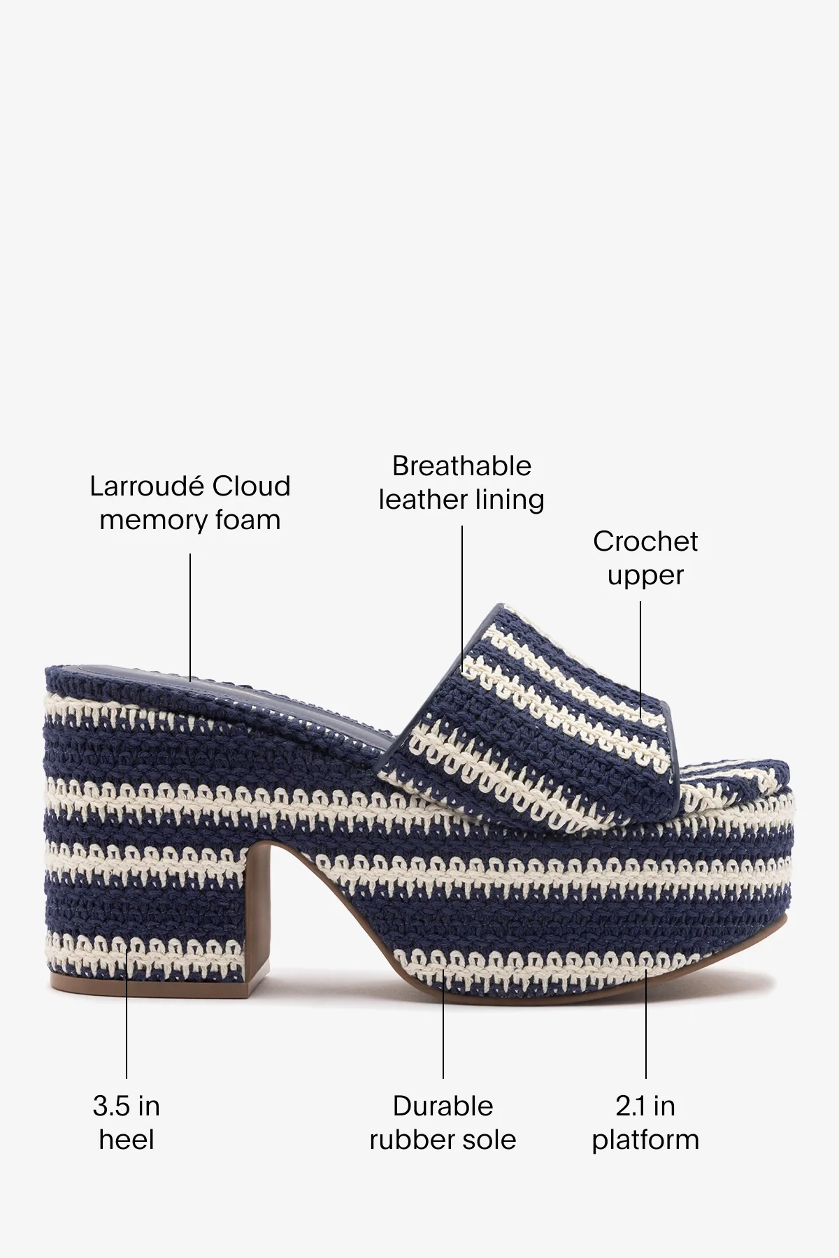 Miso Crochet Mule Striped Navy - Image 5