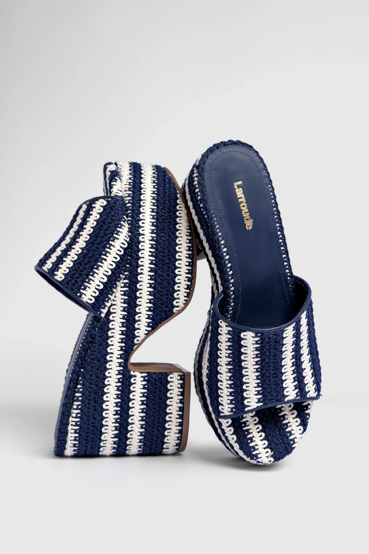 Miso Crochet Mule Striped Navy - Image 6