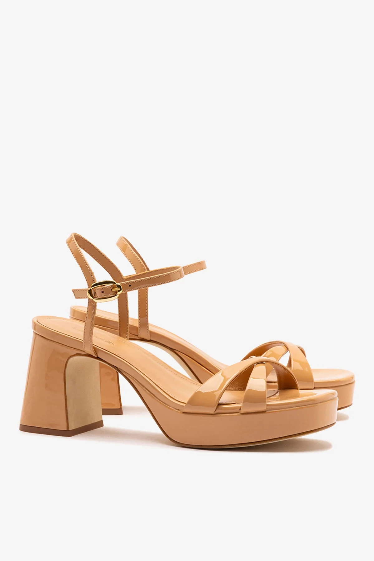 Bianca Low Sandal In Tan Patent Leather - Image 2