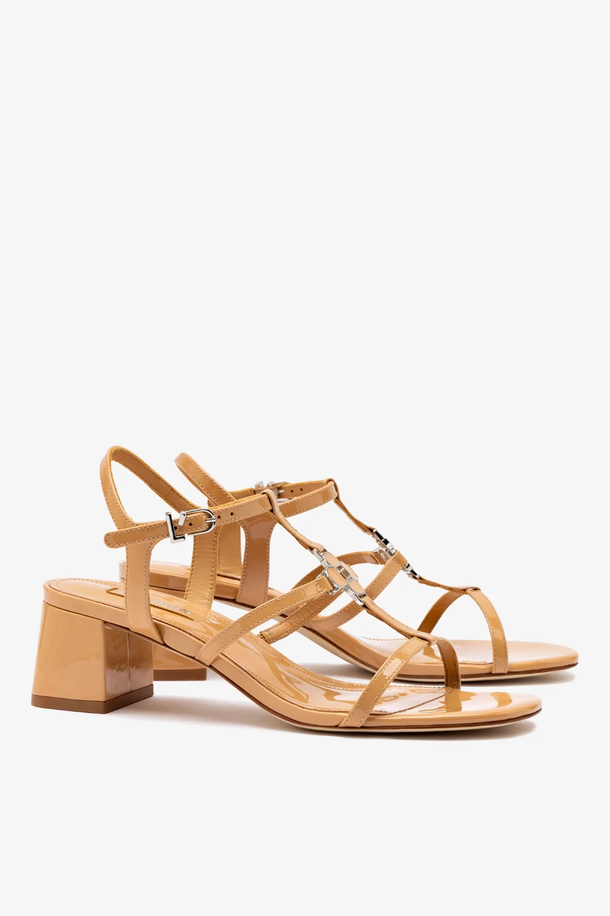 Hana Block In Tan Patent Leather - Image 3