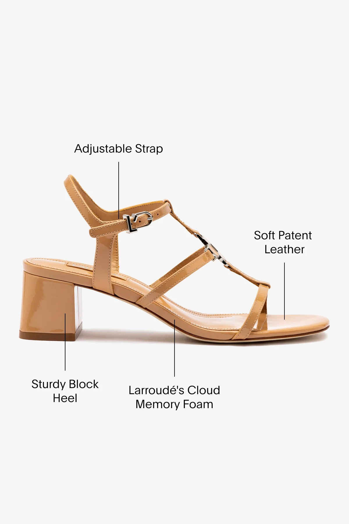 Hana Block In Tan Patent Leather - Image 6