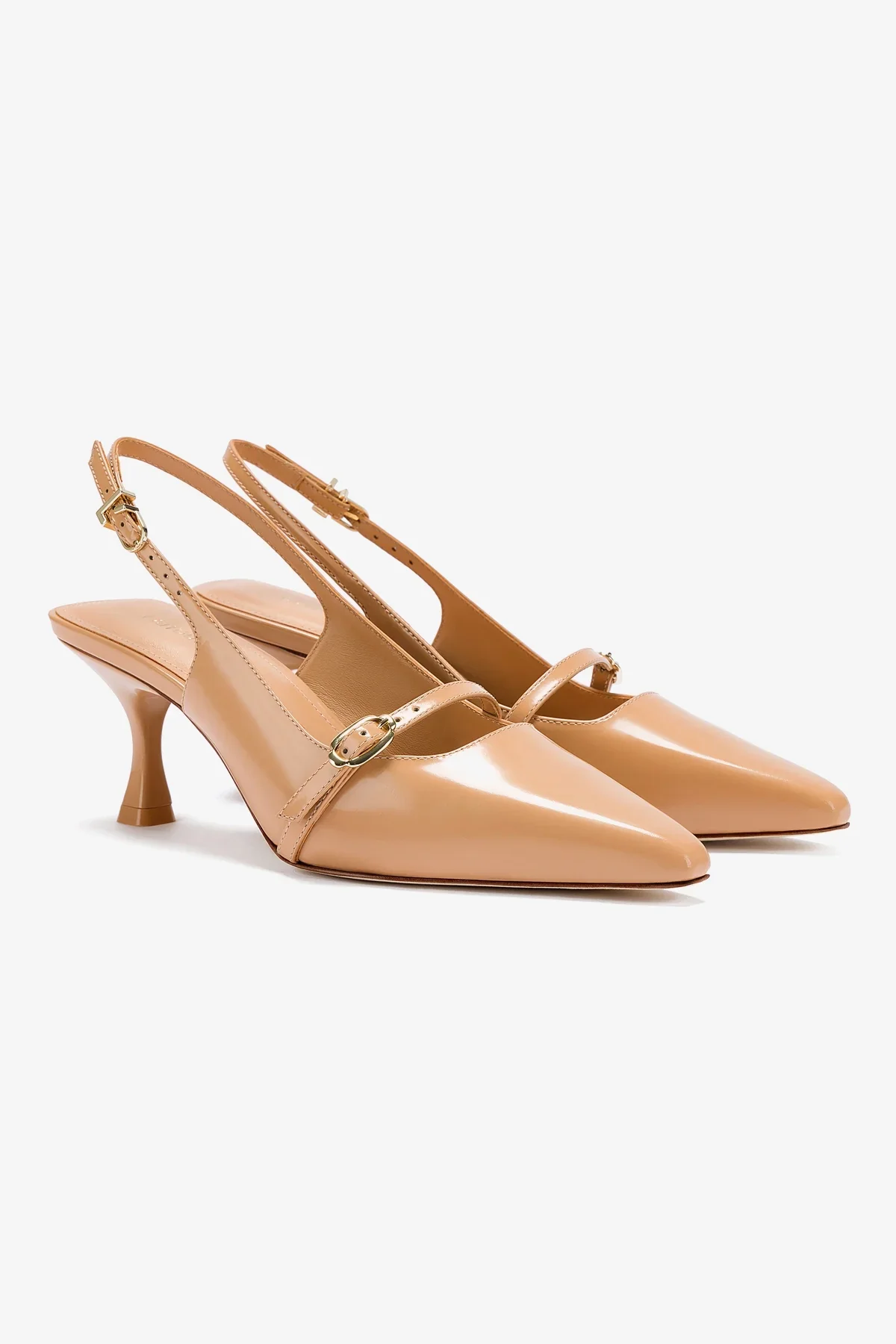 Ines Pump In Tan Leather - Image 3