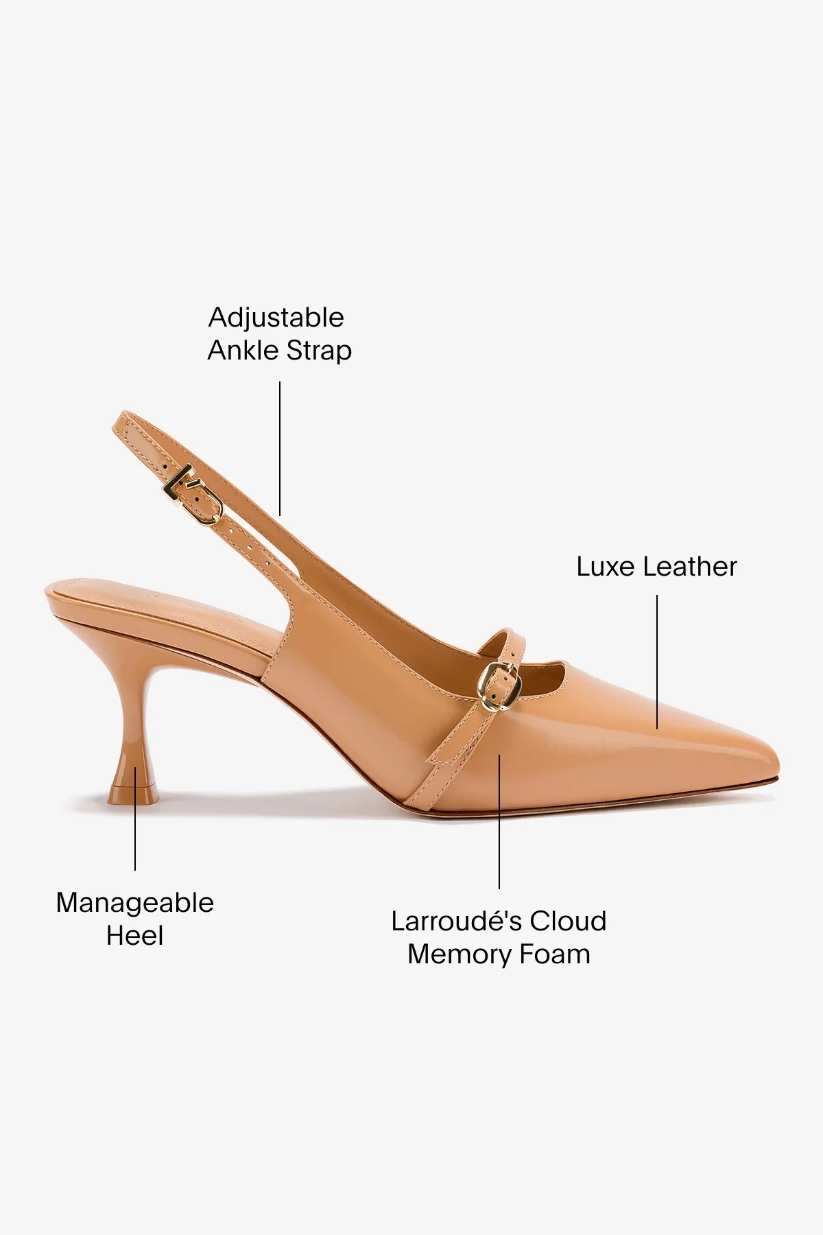 Ines Pump In Tan Leather - Image 5