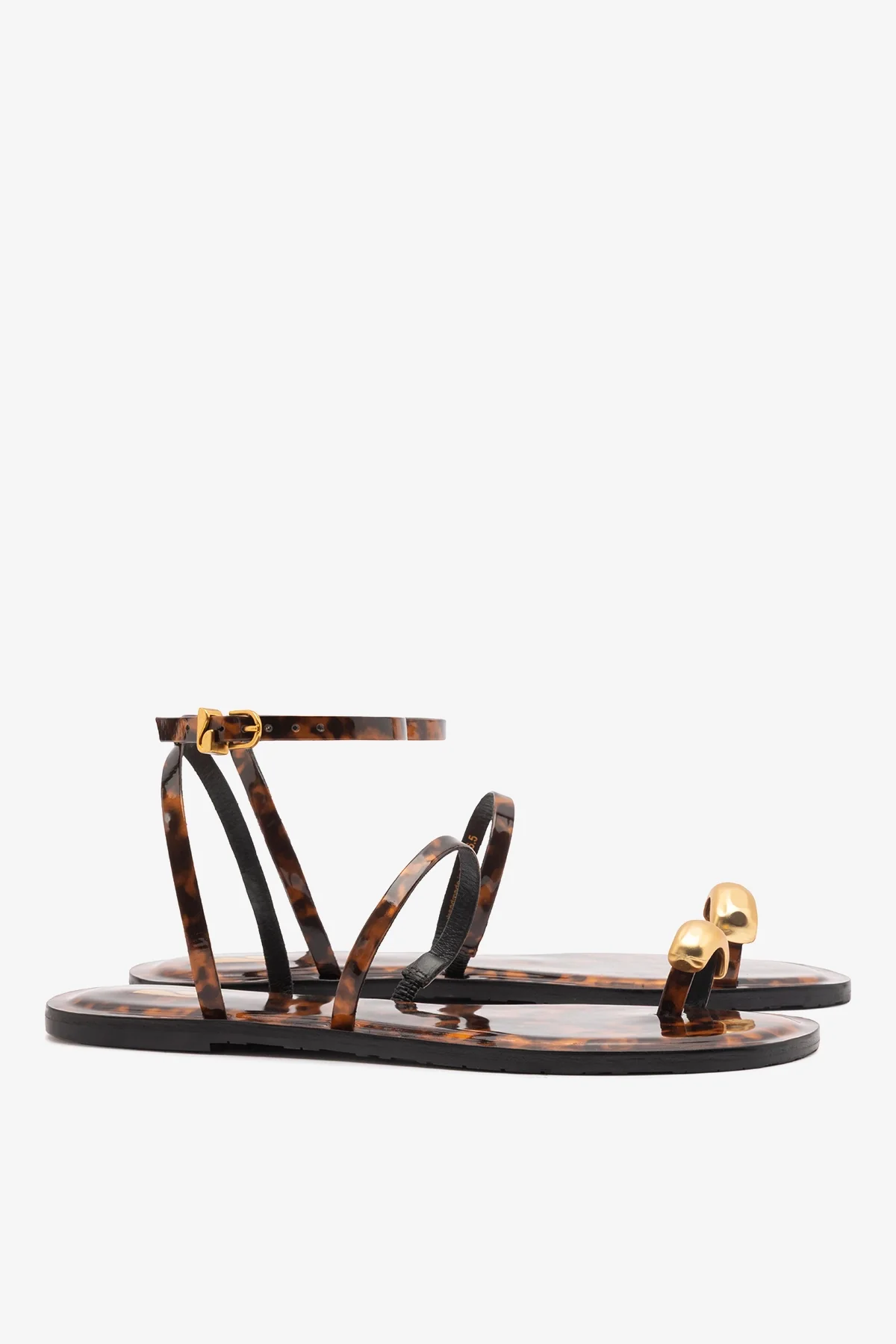 Biarritz Flat Sandal Tortoise Leather - Image 3