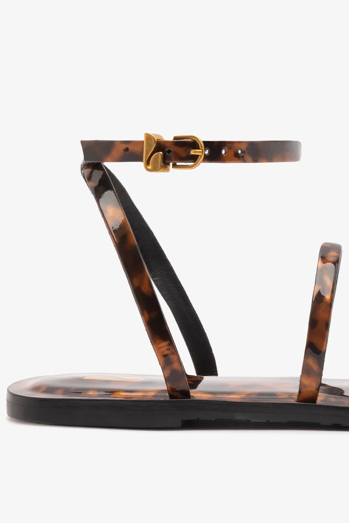 Biarritz Flat Sandal Tortoise Leather - Image 4