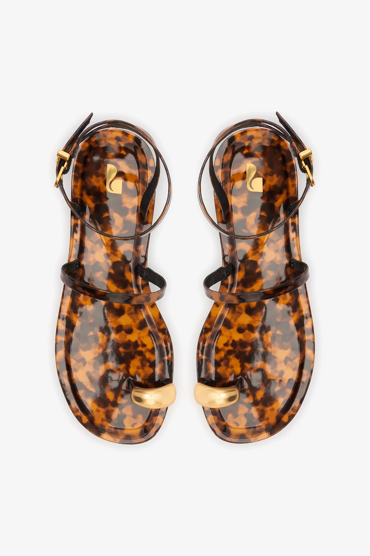 Biarritz Flat Sandal Tortoise Leather - Image 7